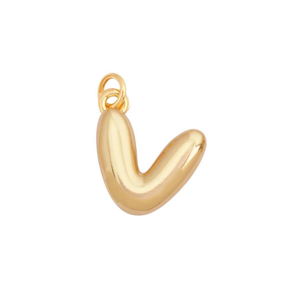 Bubble Letter Initial Charms