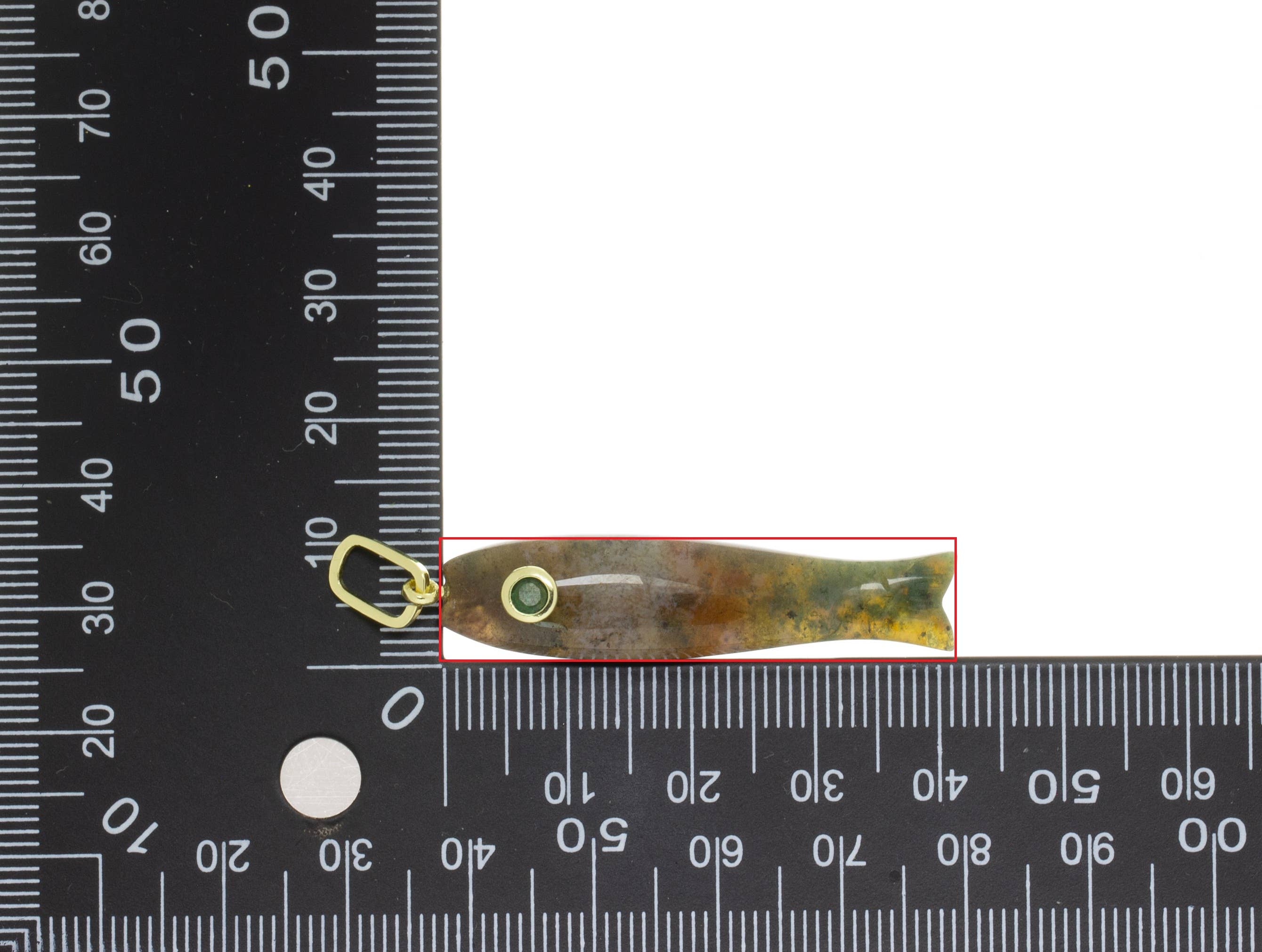 Natural Gemstone Fish Charm For Jewelry Making, GSF029