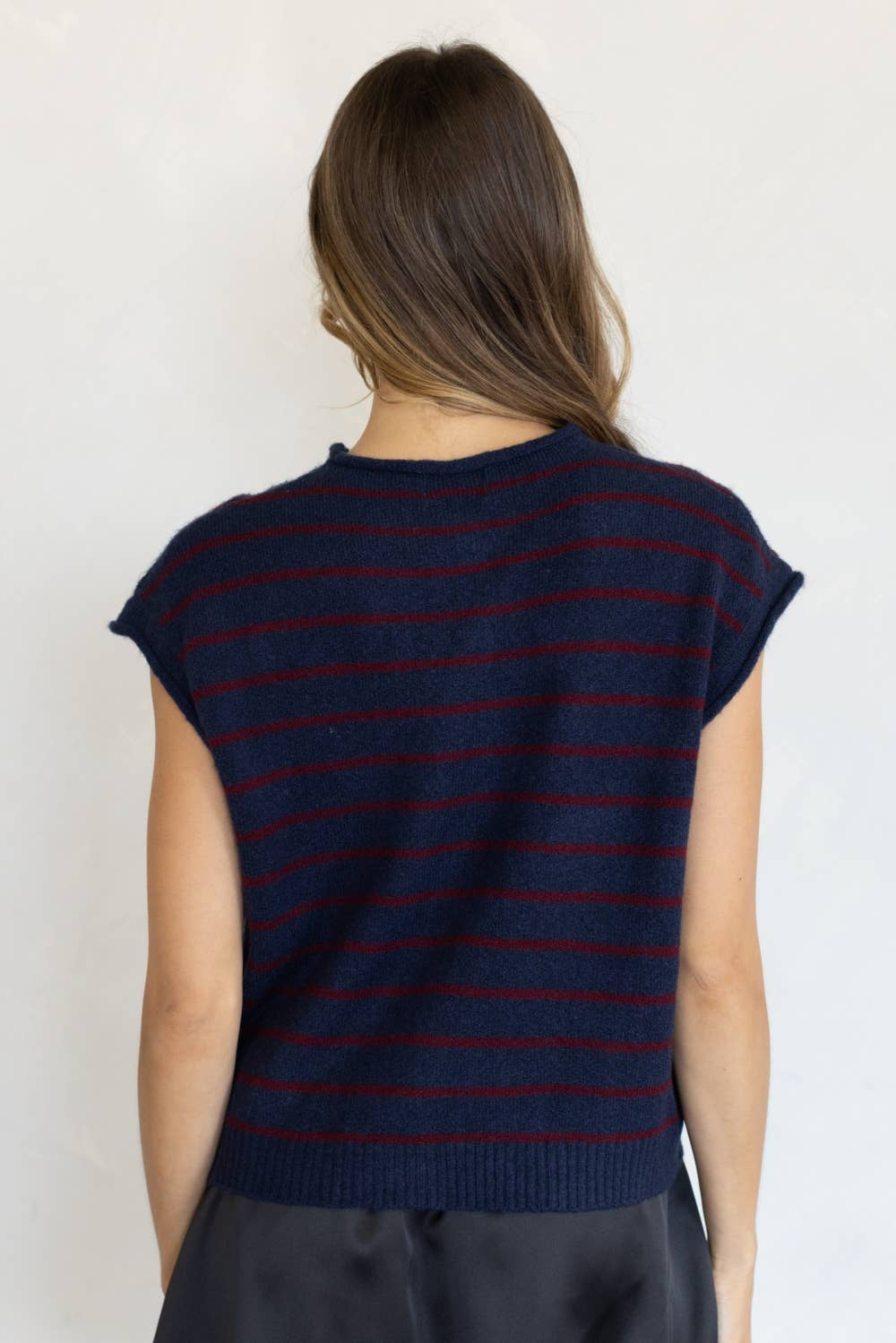 Piper Vest Cardigan - Cabana Striped
