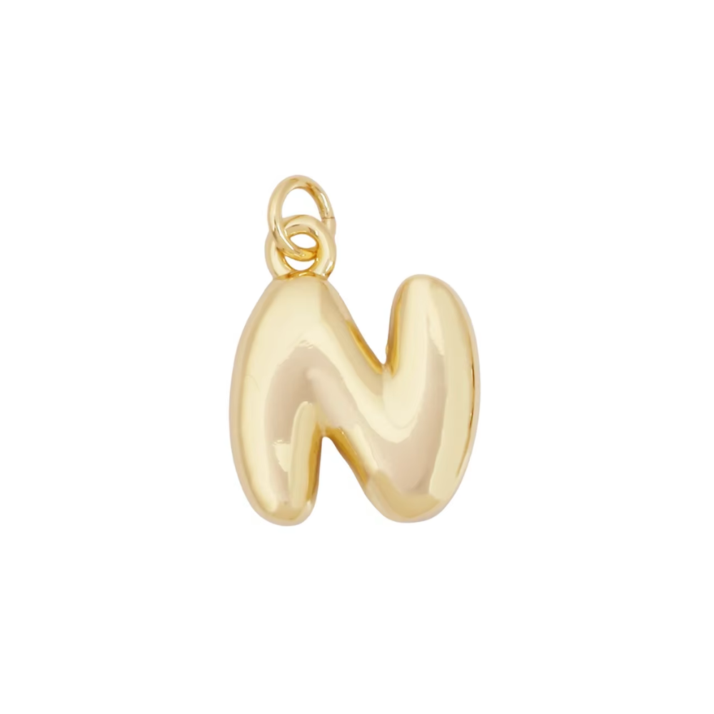 Bubble Letter Initial Charms