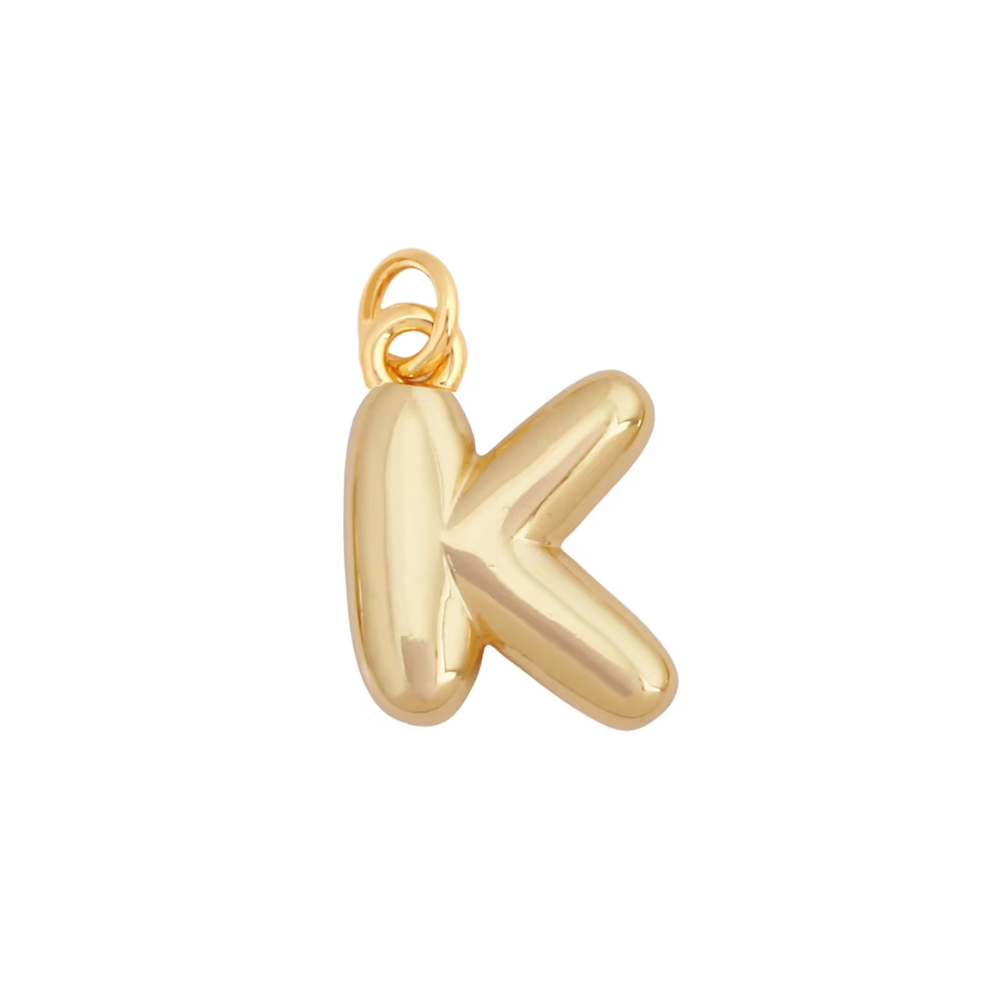 Bubble Letter Initial Charms
