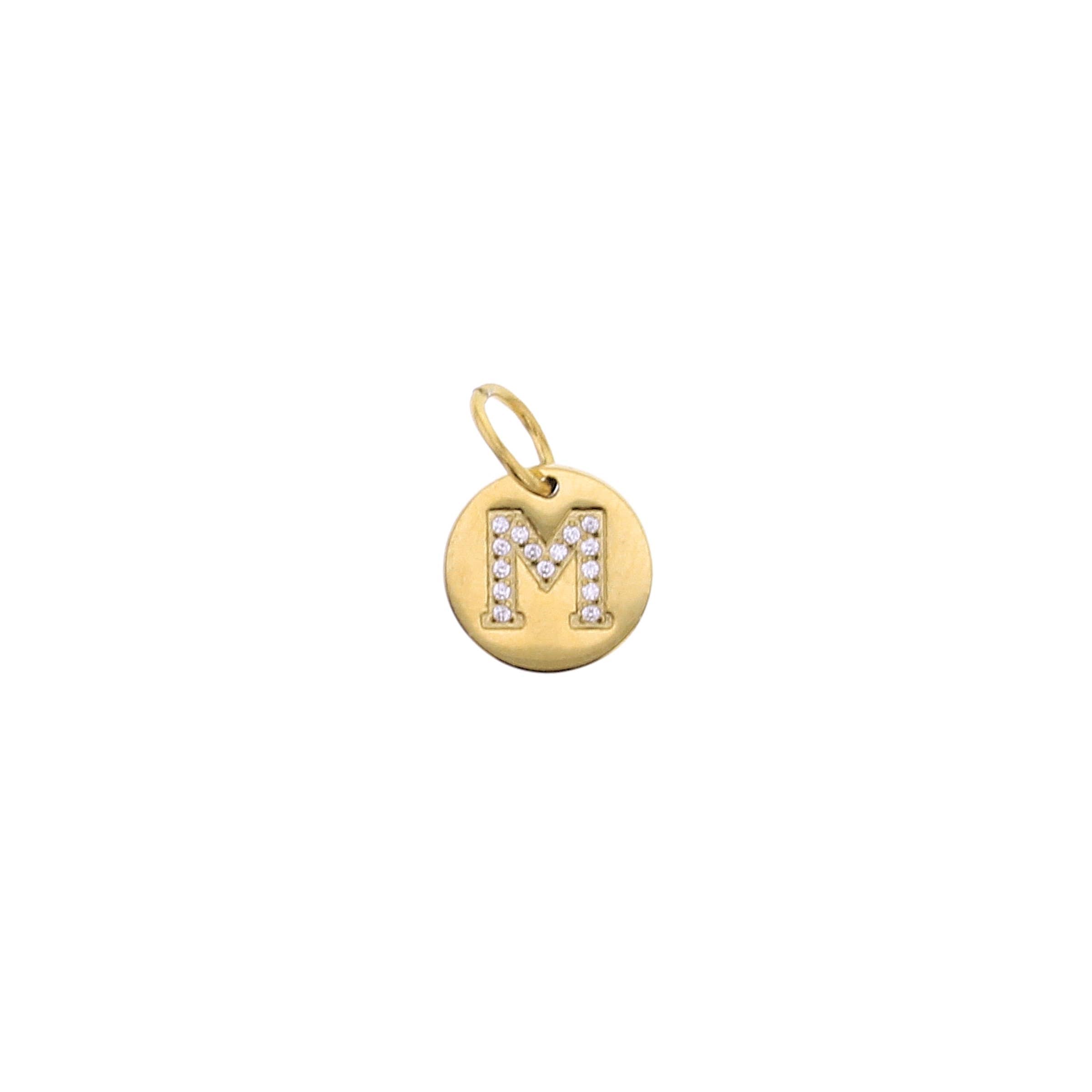 Cubic Zirconia Letter Charm