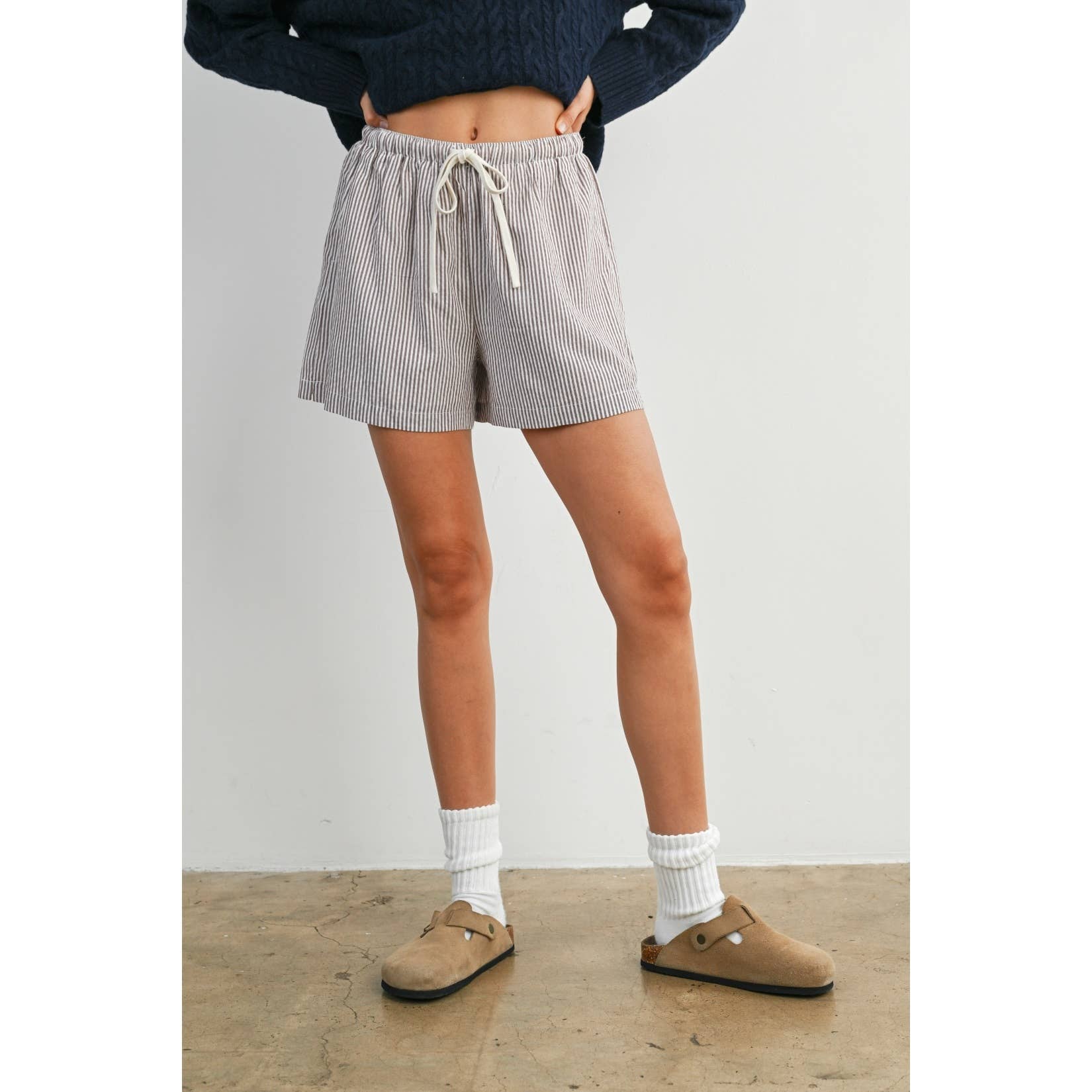 Casual Striped Drawstring Shorts - BMP7940