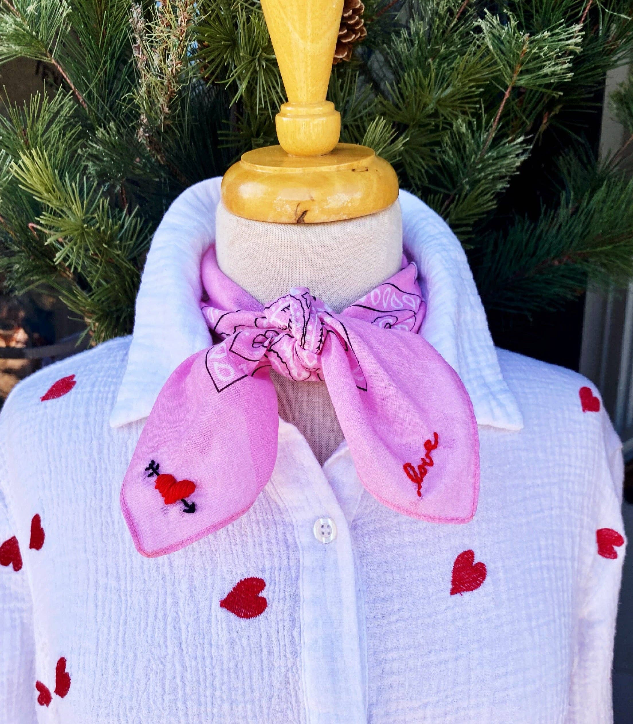 Embroidered My Love Bandana