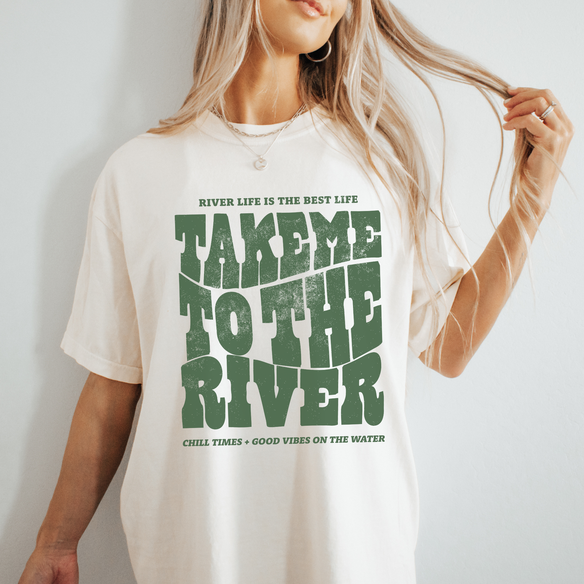 Take Me To The River T Shirt In Ivory