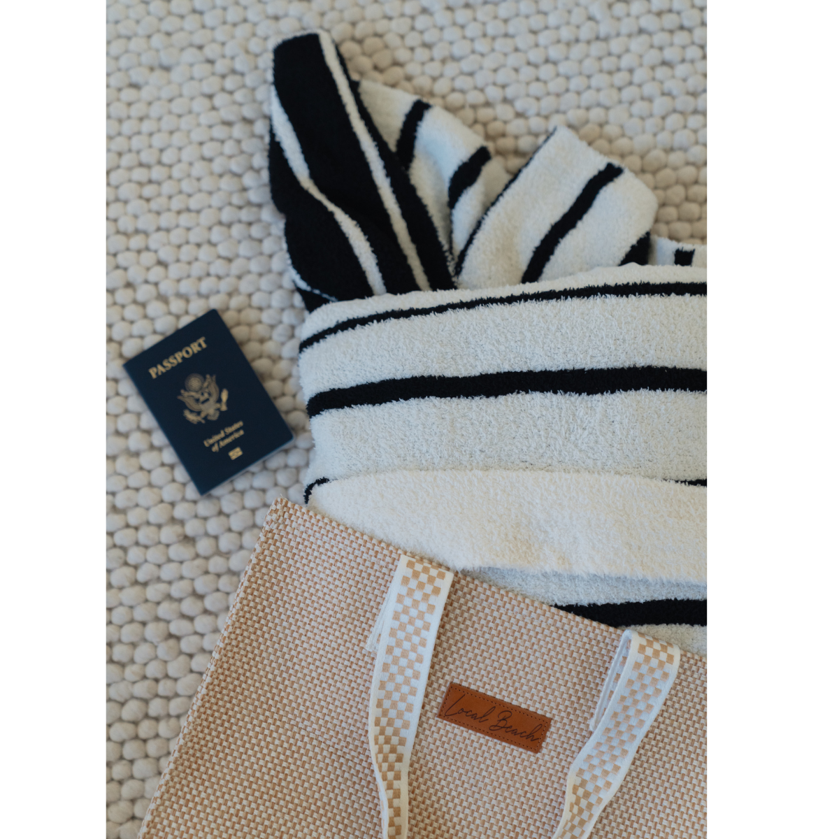Local Beach Stripe Cozy Travel Blanket
