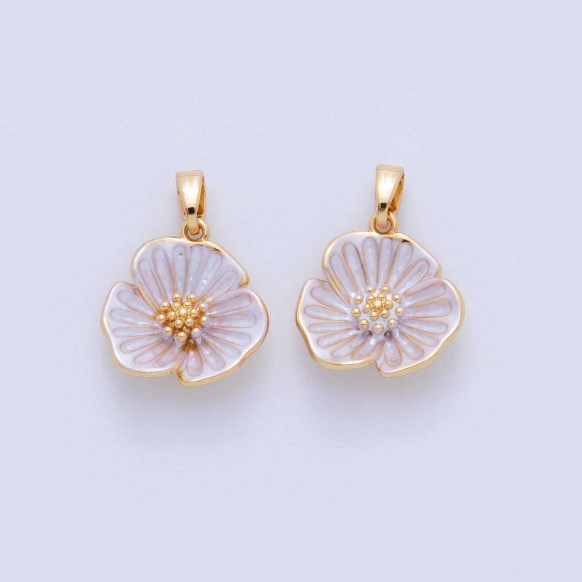 18K Gold Filled Enamel Flower Pendant | AH755