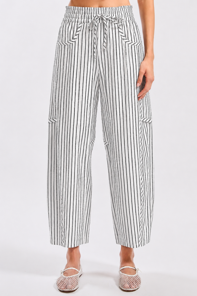 CB10394J Pinstripe Drawstring Pants