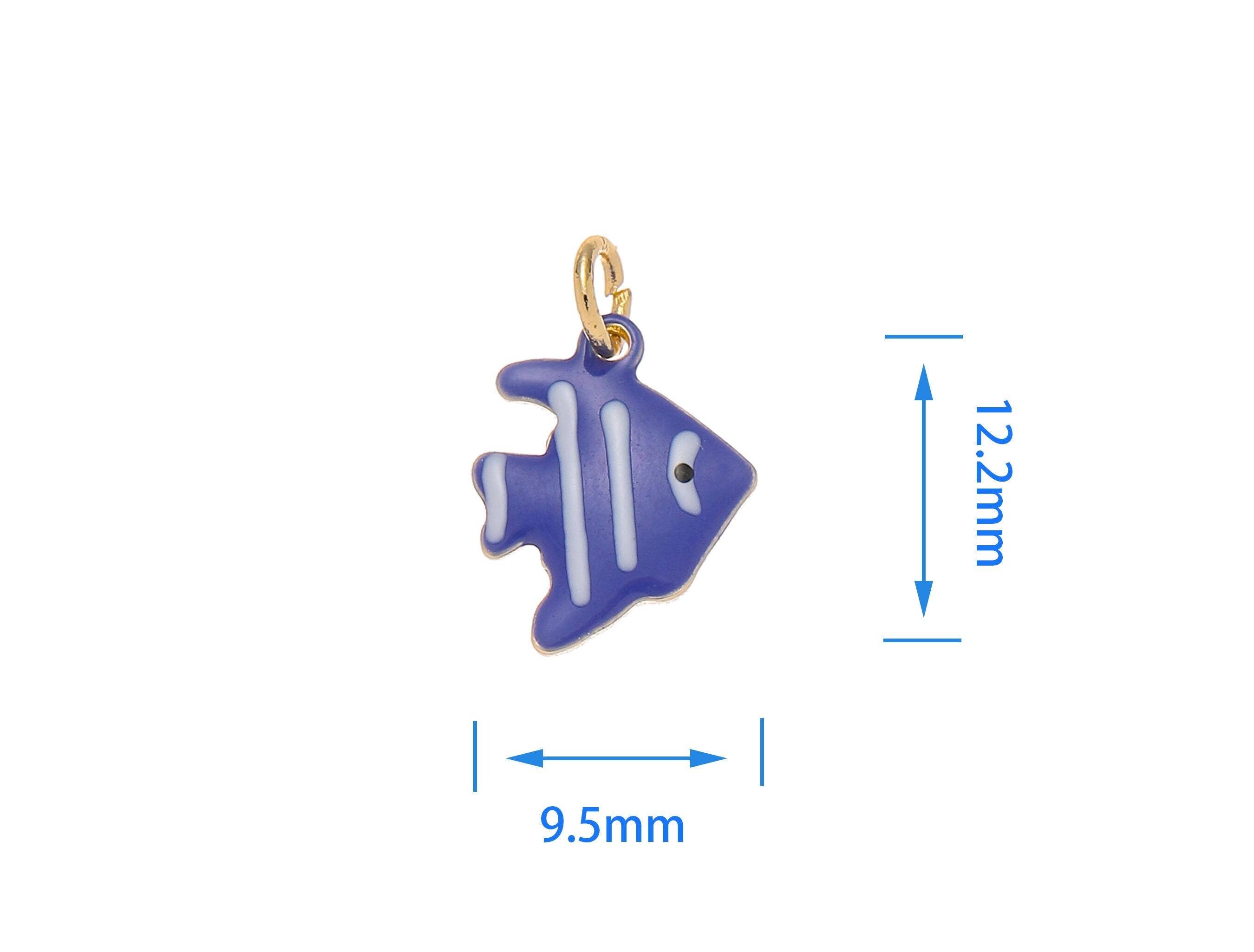 Blue Tang Fish Charms for Jewelry Making CPG1436