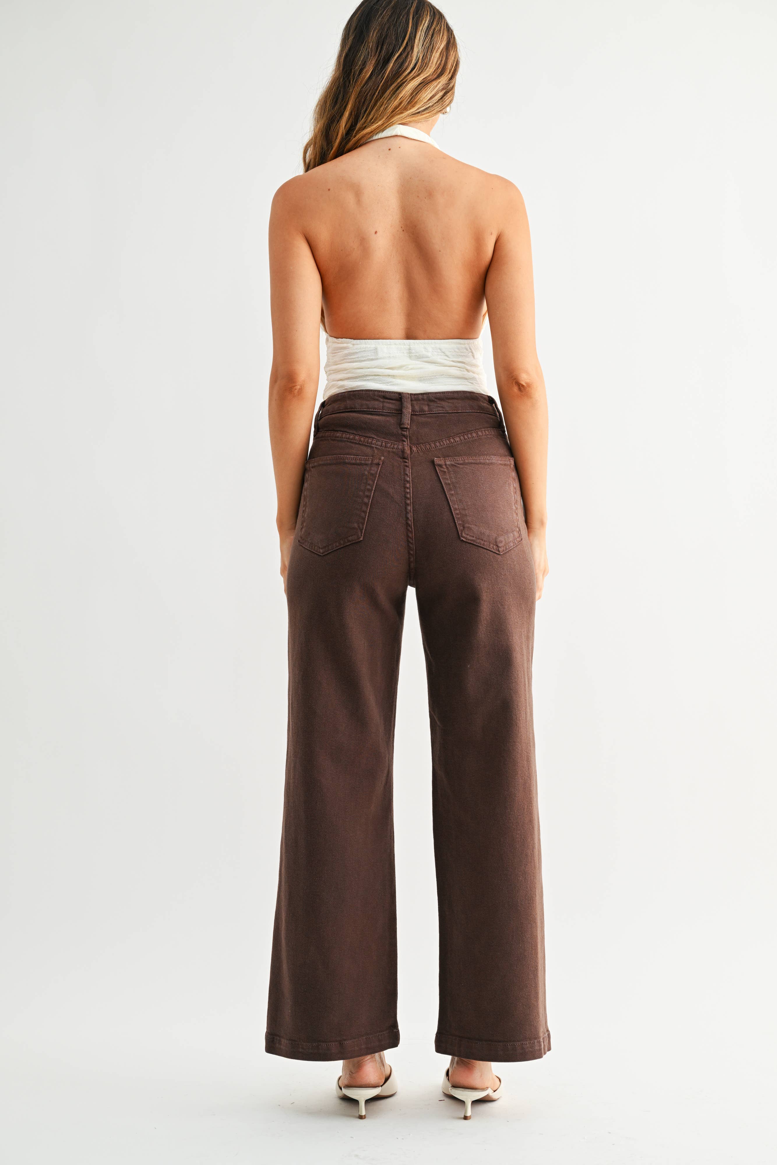 Just Black Denim Patch Pocket Wide Leg