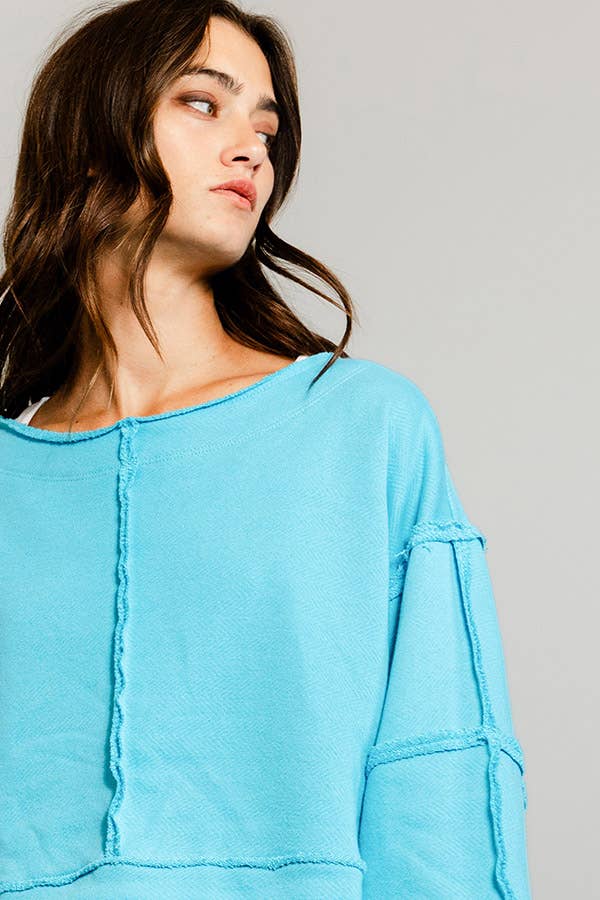T2170 Solid Cropped Sweatshirt
