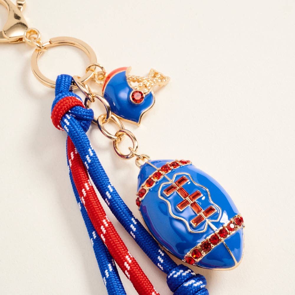 College Football Helmet Paracord Stone Keychain Bag Charm