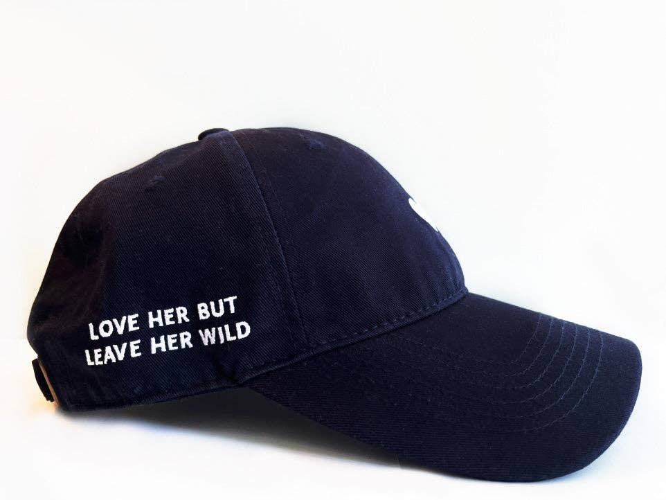 Navy Cotton Dad Hat - Embroidered Heart Cap