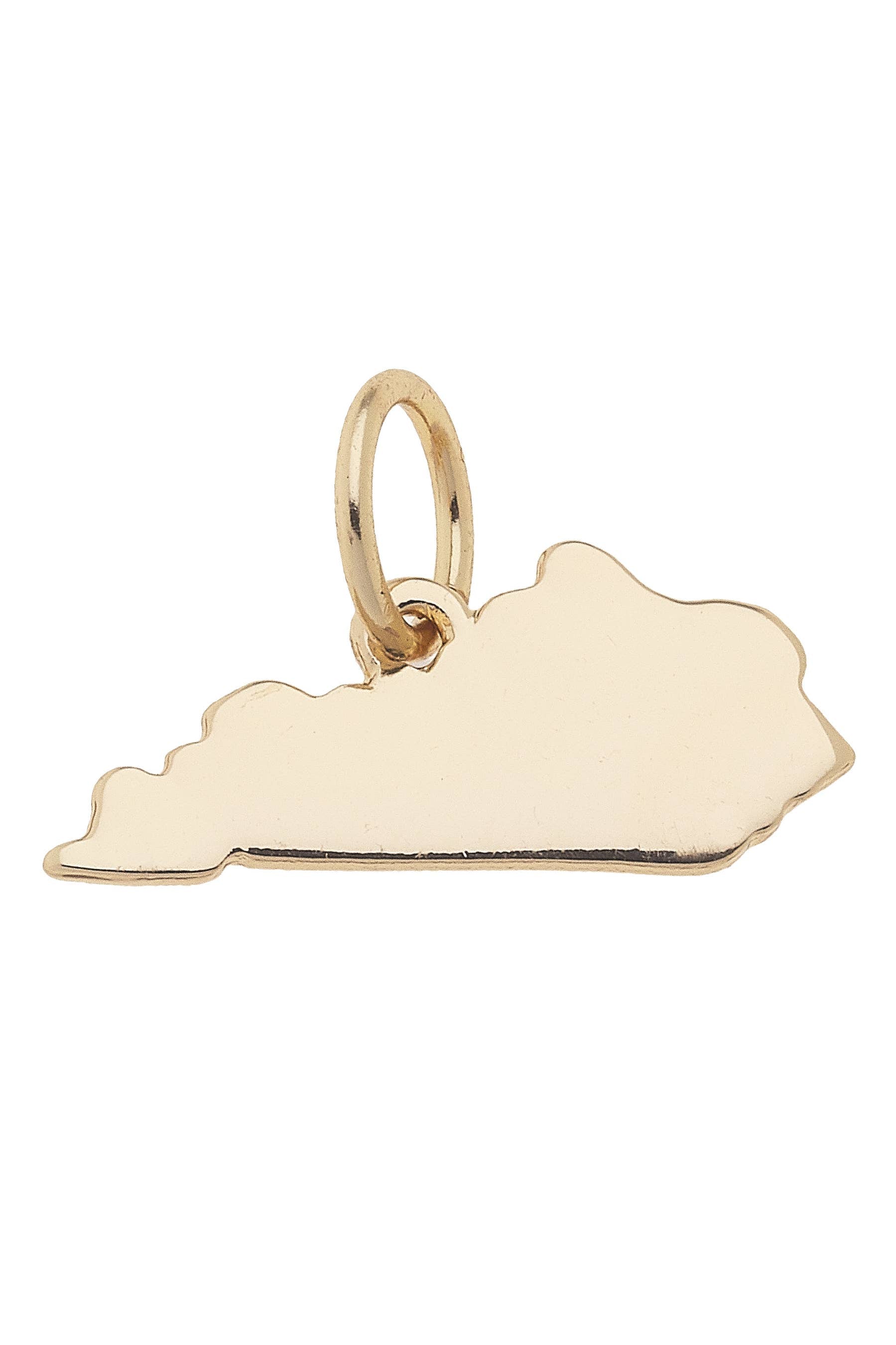 Kentucky Shaped State Charm in Shiny Gold