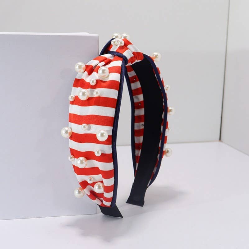 STRIPE PEARL HEADBAND