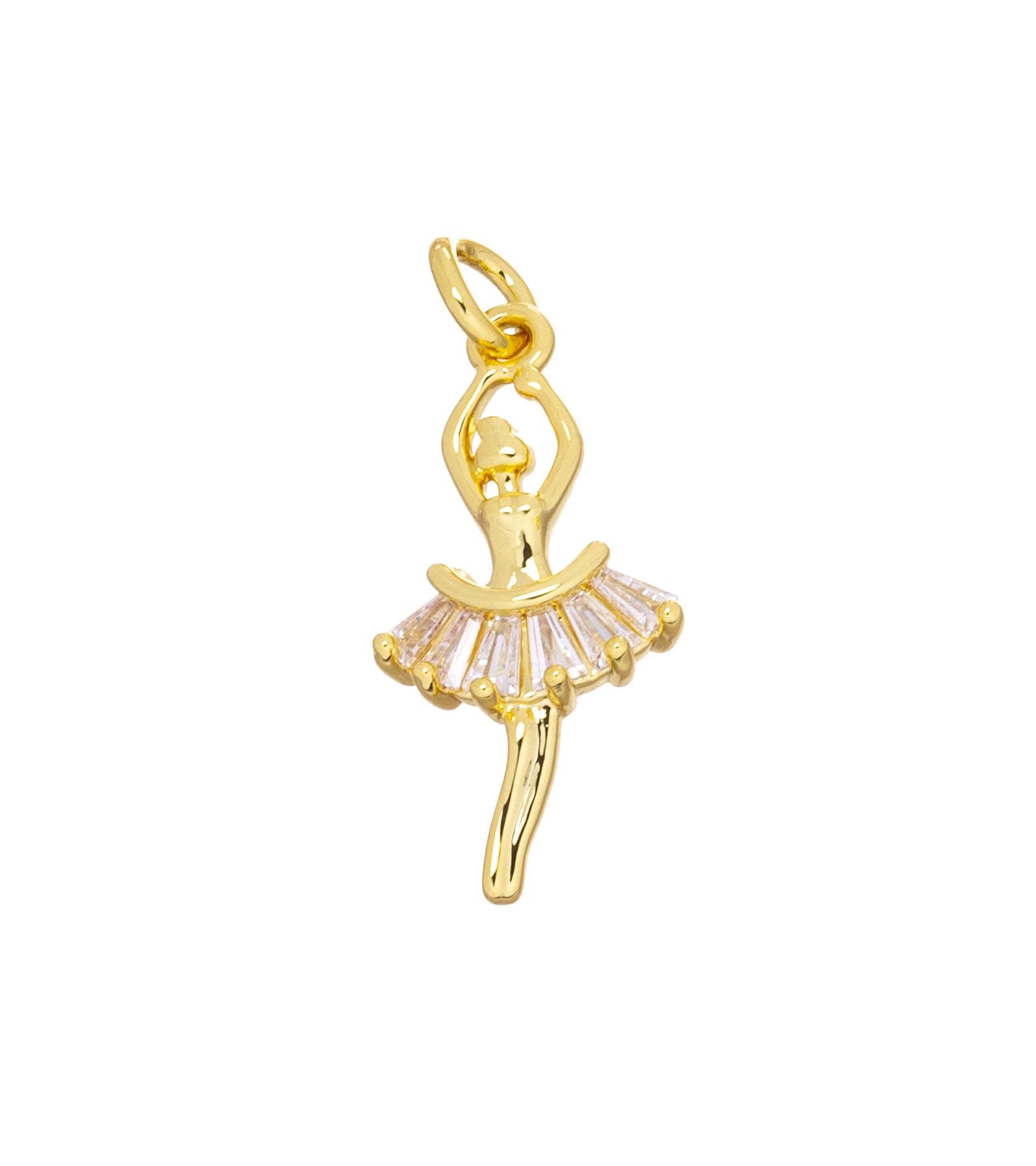 Gold Ballerina Dancing Charm