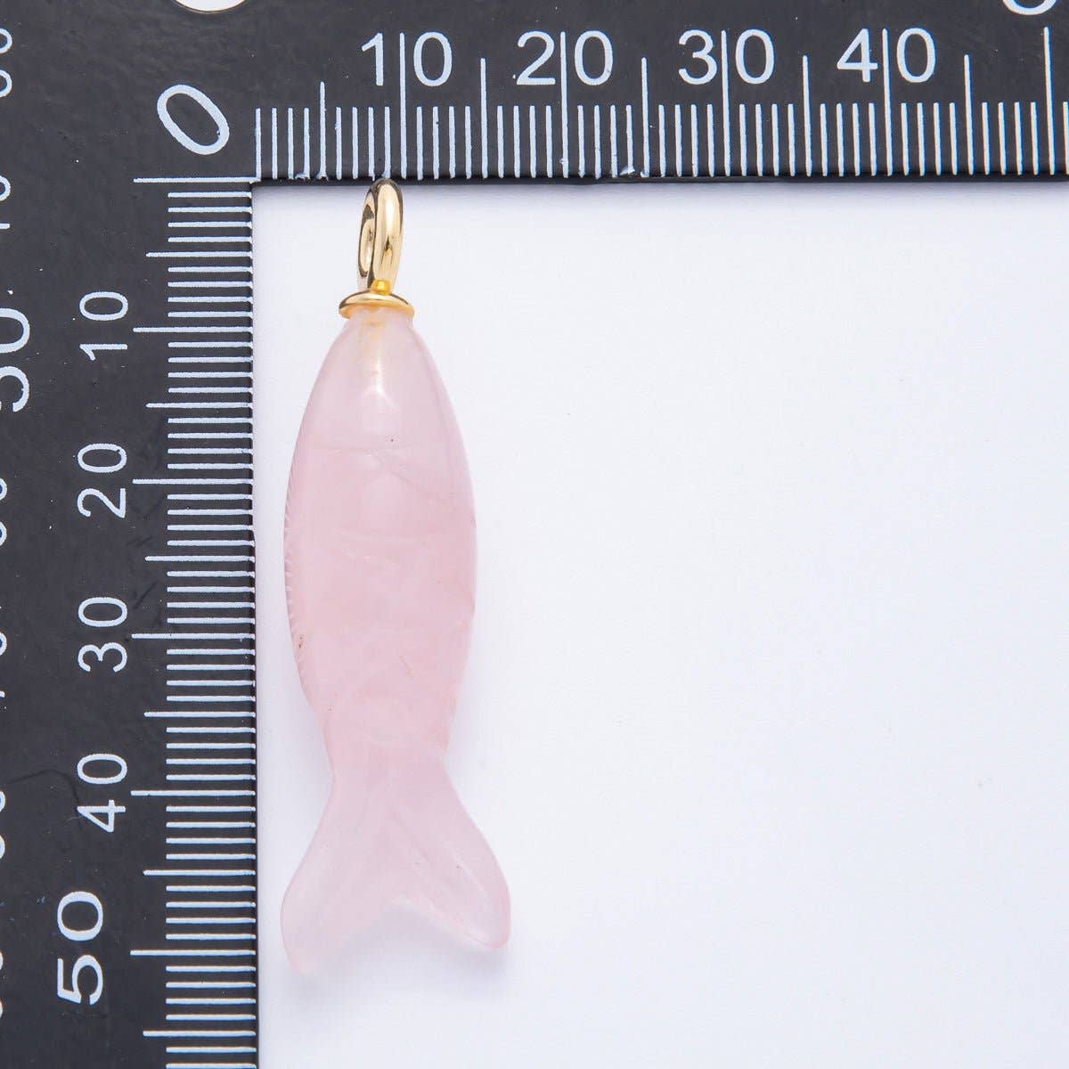 18K Gold Filled 48mm Quartz, Agate, & Tiger Eye Gemstone Sardine Fish Charm | C919 C923 C932 E008