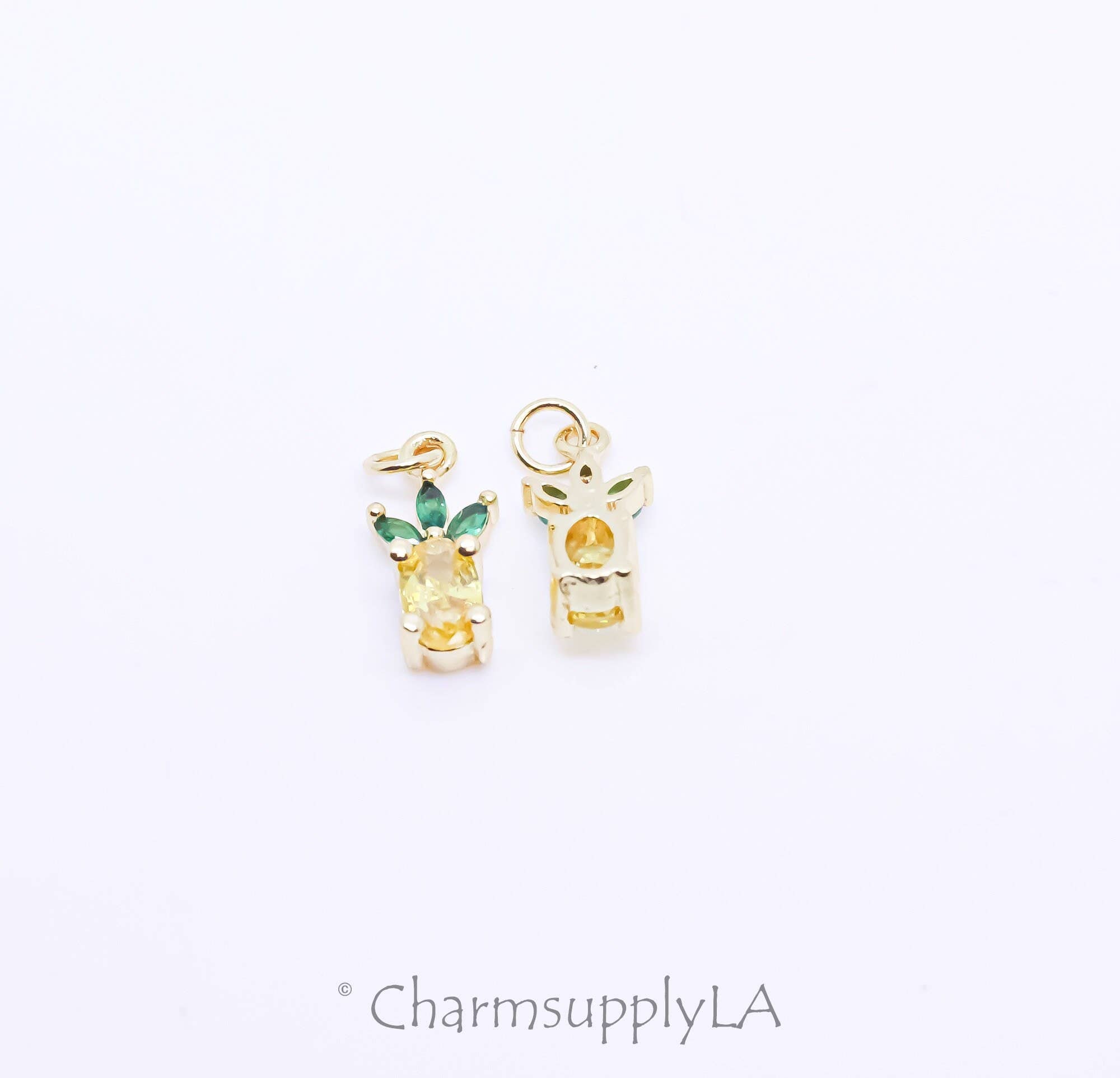 Gold Pineapple Charm Tropical Summer Vibe