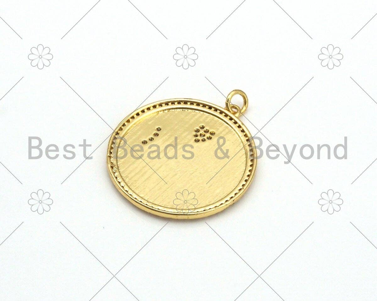 Heart Moon Round Coin Pendant Charm