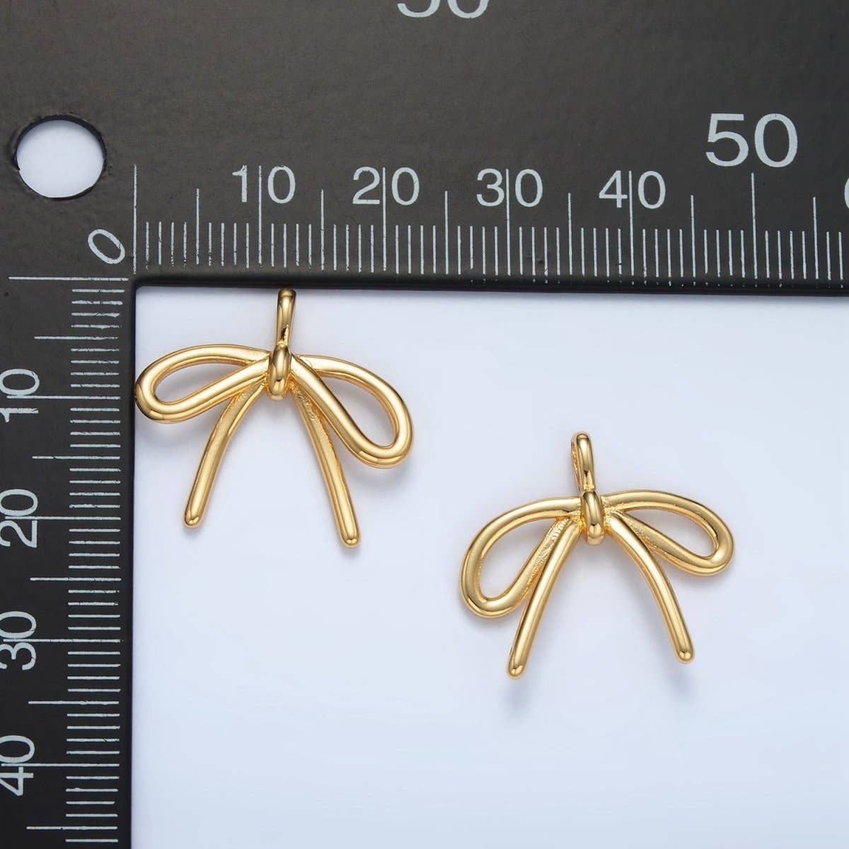 24K Gold Filled Minimalist Tied Ribbon Bow Pendant