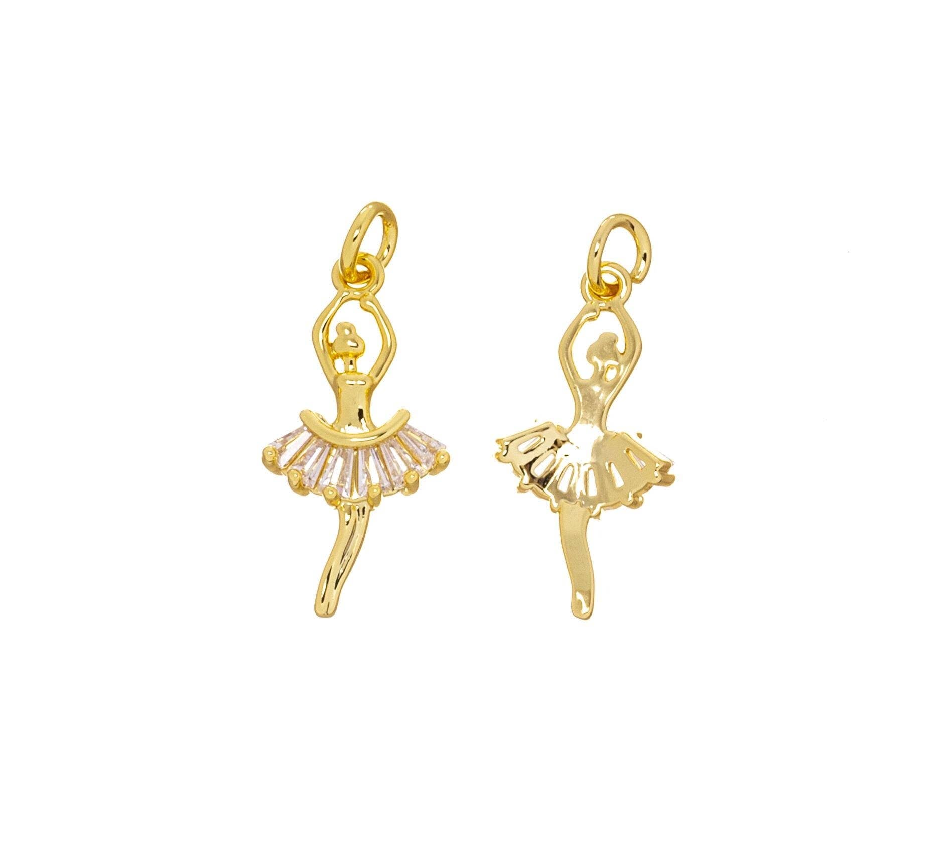 Gold Ballerina Dancing Charm