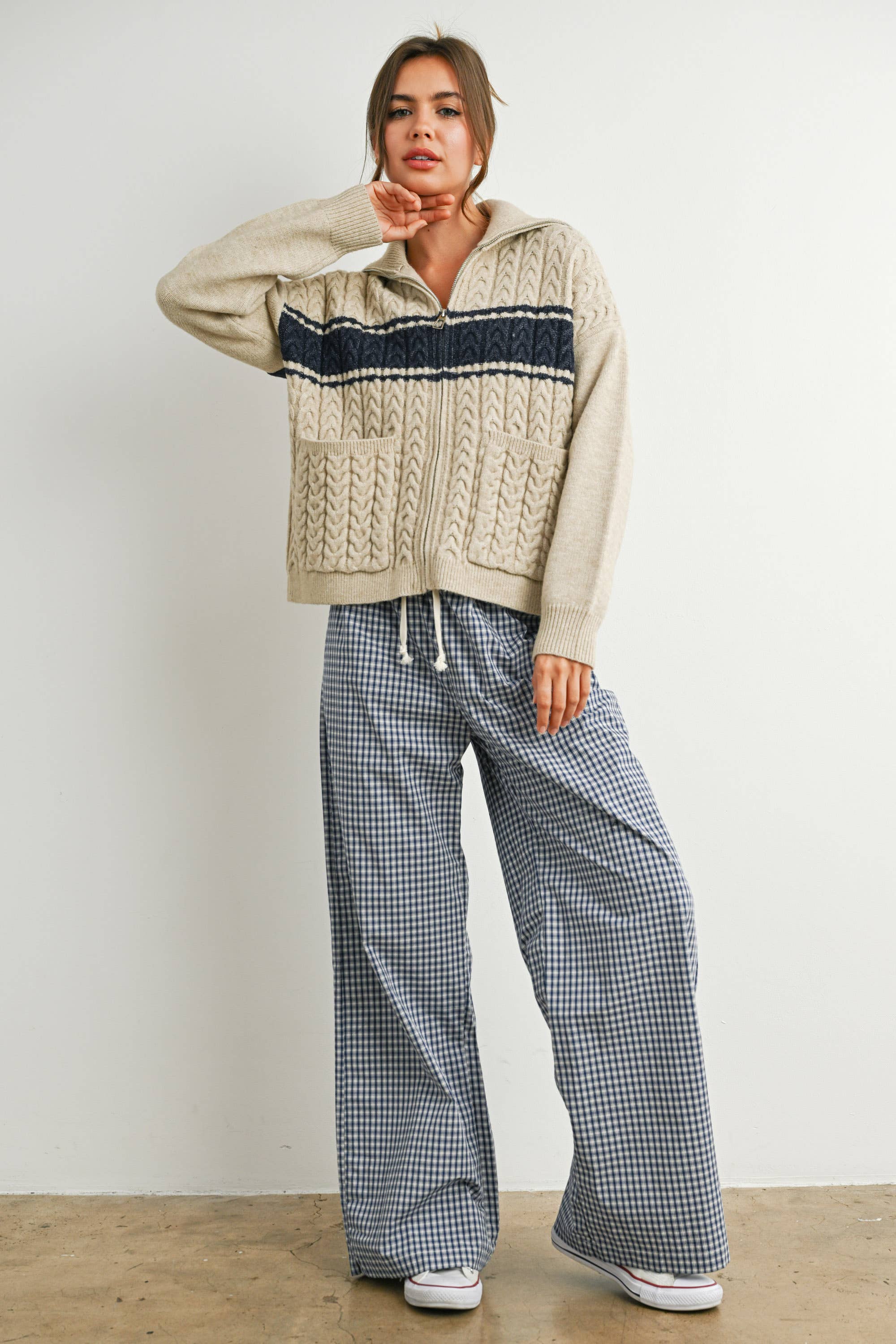 Loose-Fit Adjustable Tie-Front Pants - BMP7854