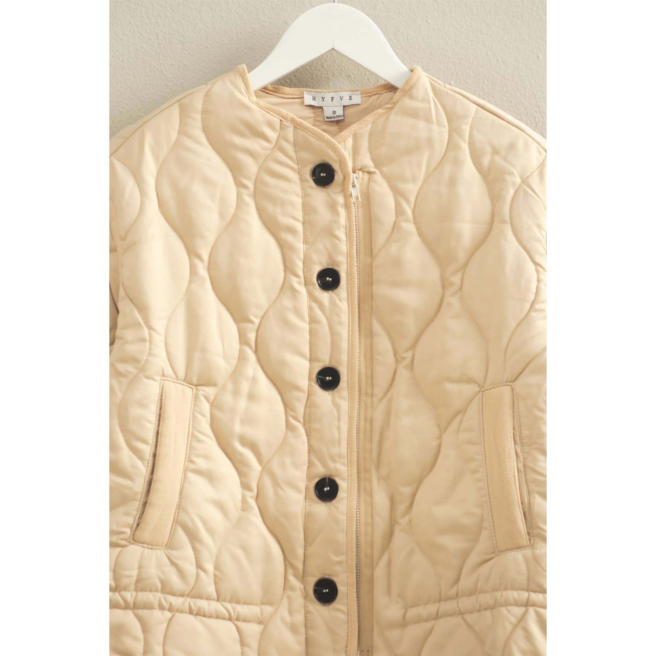 Quilted Peplum Outerwear Jacket