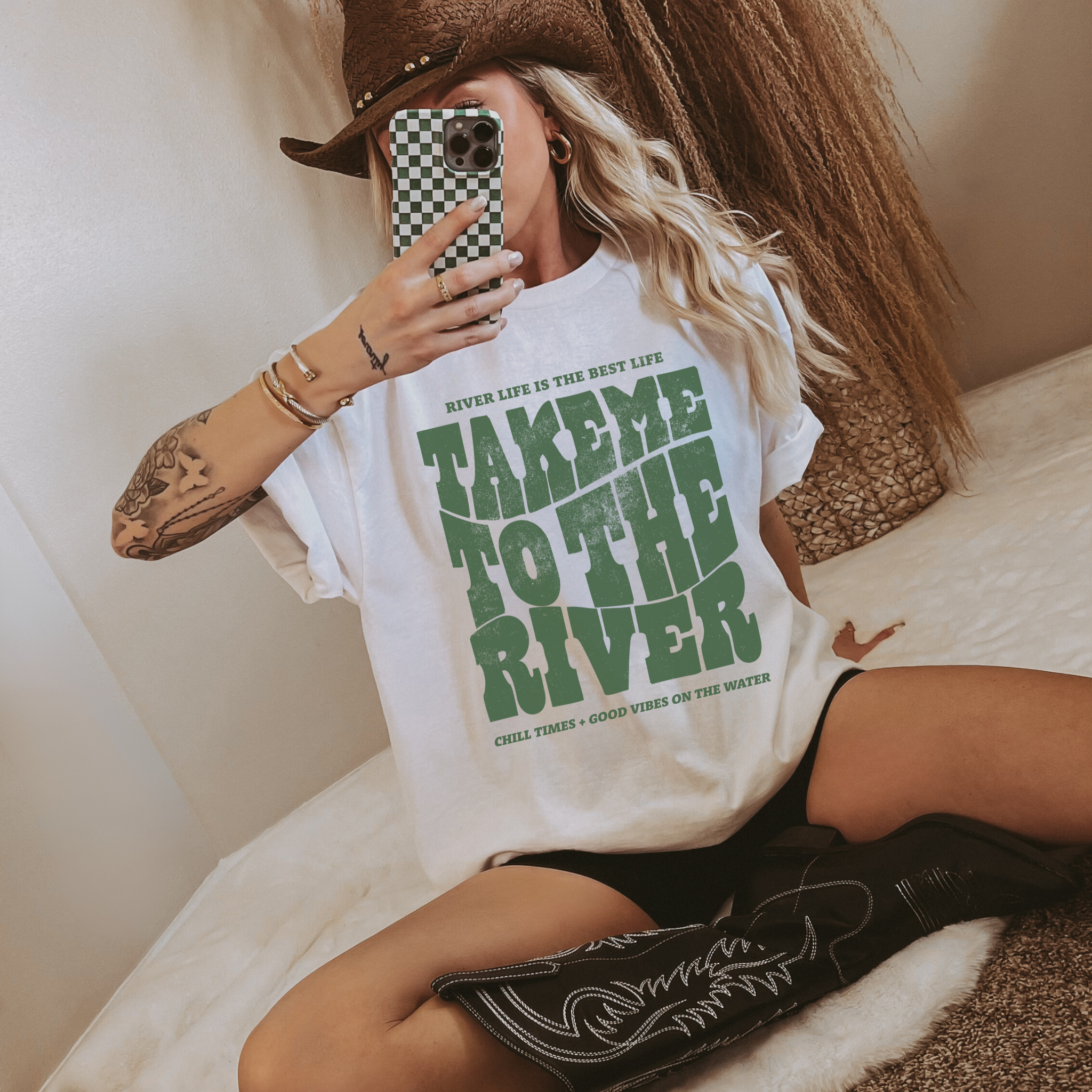 Take Me To The River T Shirt In Ivory