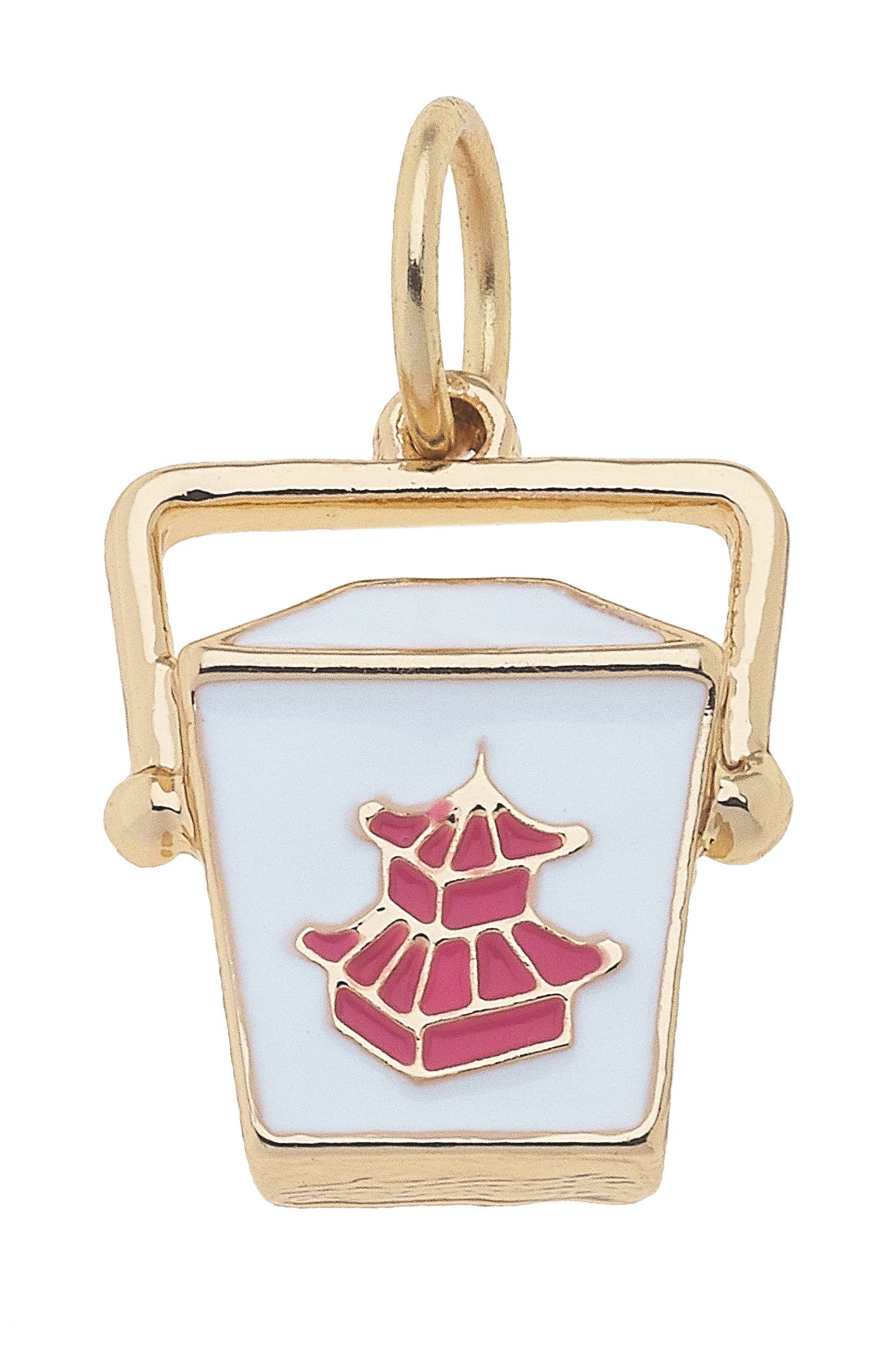 Takeout Box Charm in White