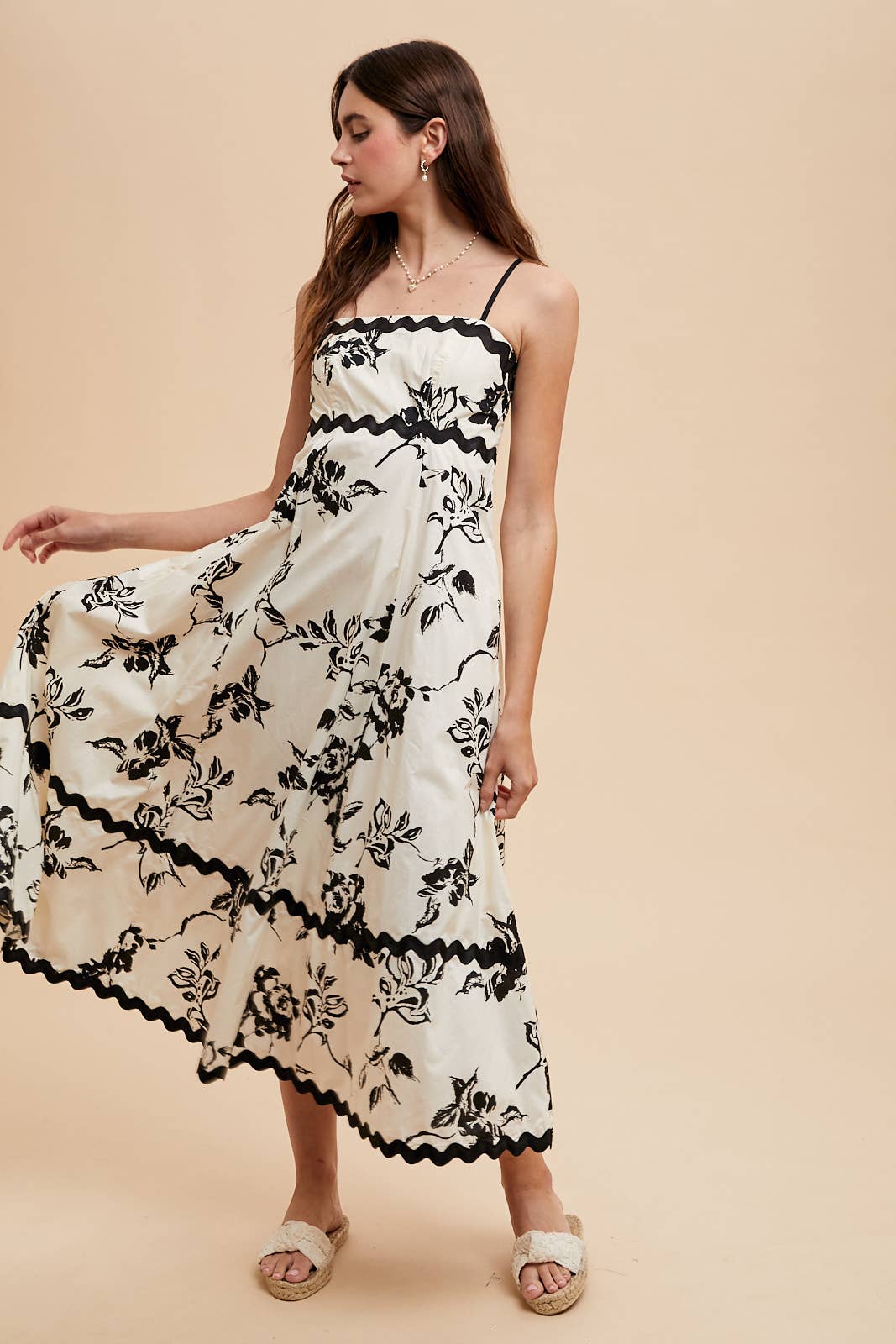 Cotton Floral Ric Rac Dress
