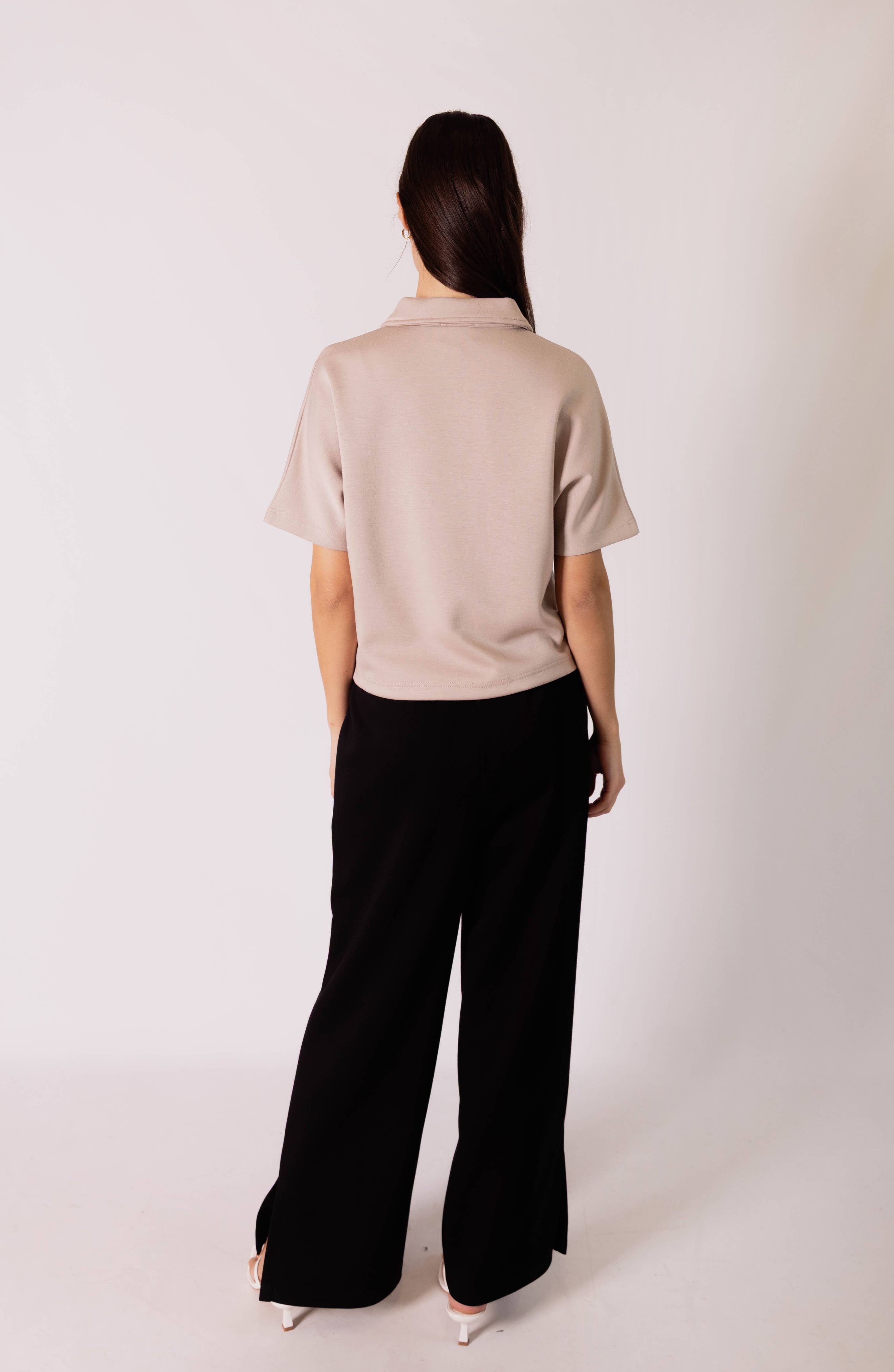 Butter Modal Short Sleeve Quarter Zip Top