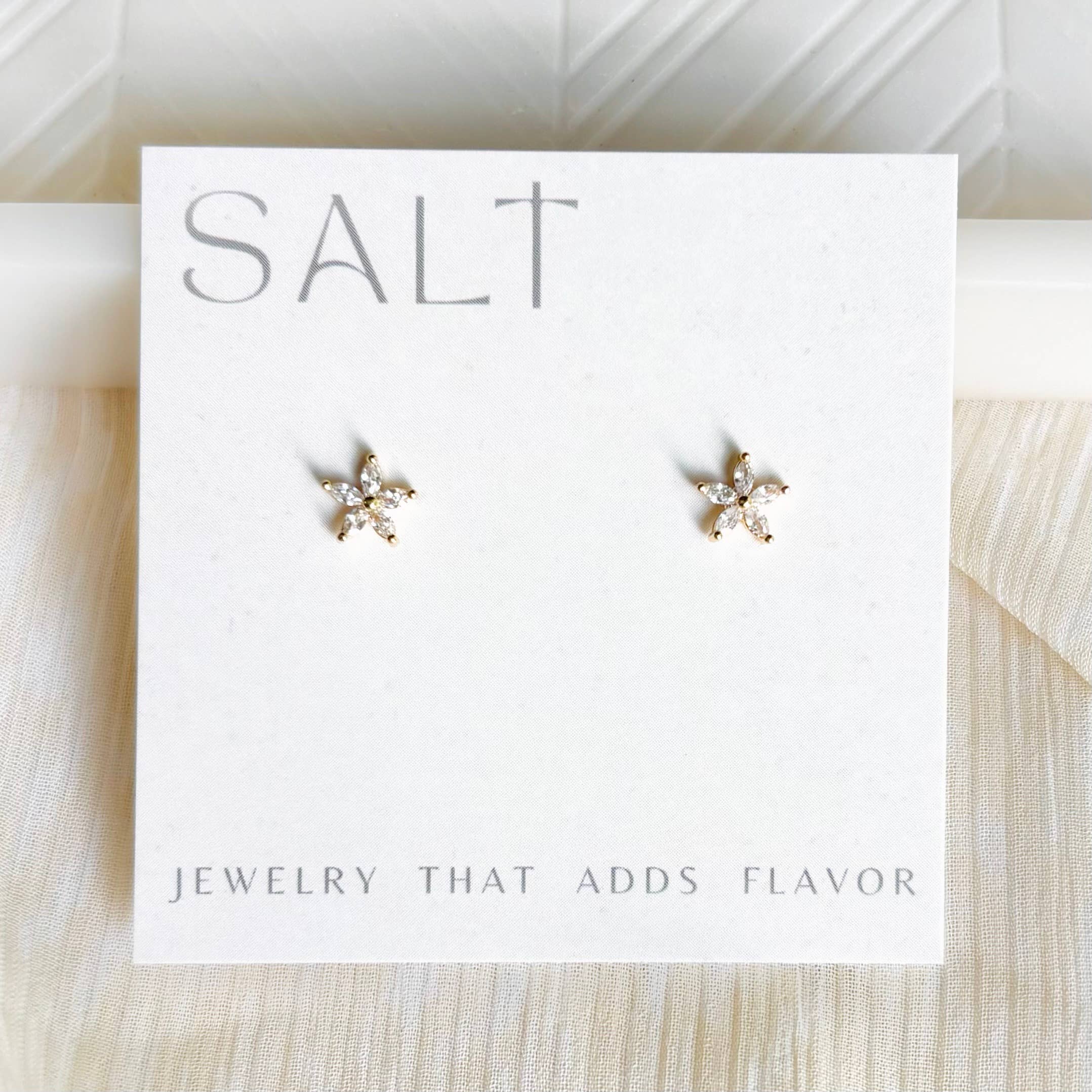 CRYSTAL FLOWER STUDS