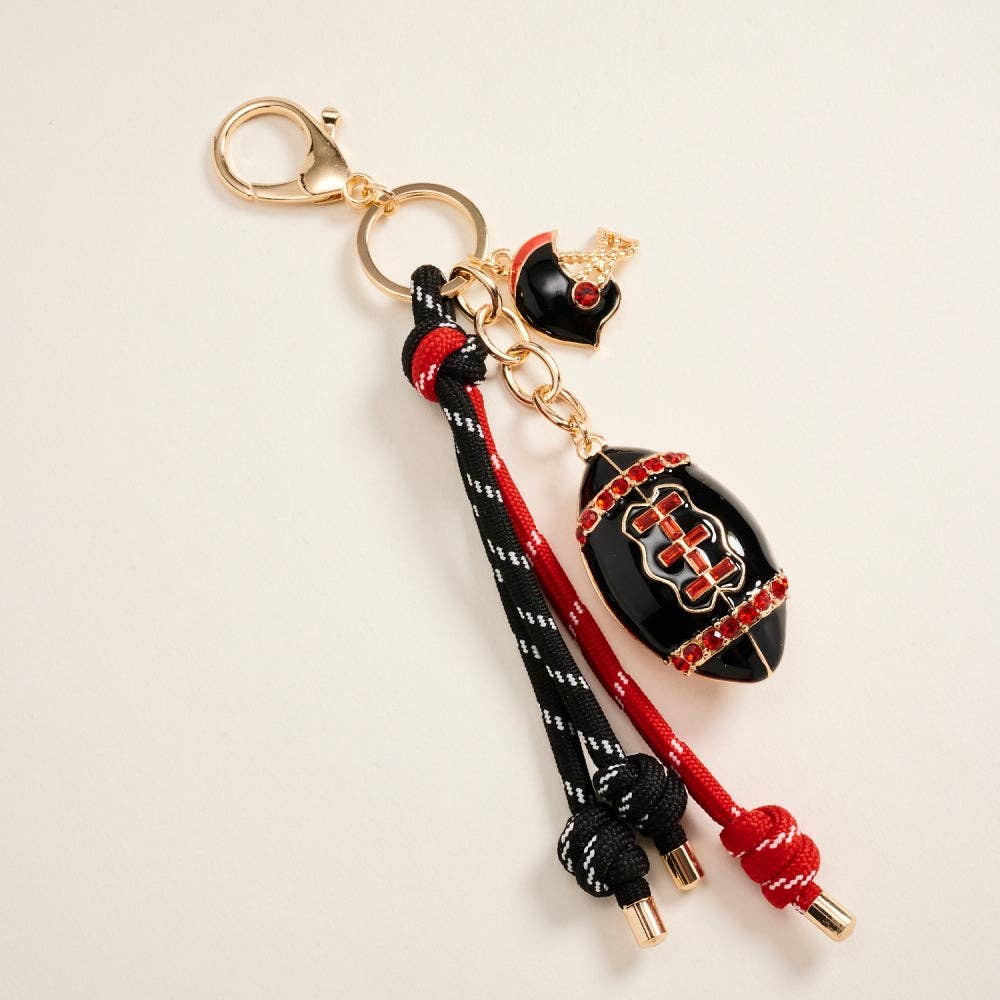 College Football Helmet Paracord Stone Keychain Bag Charm