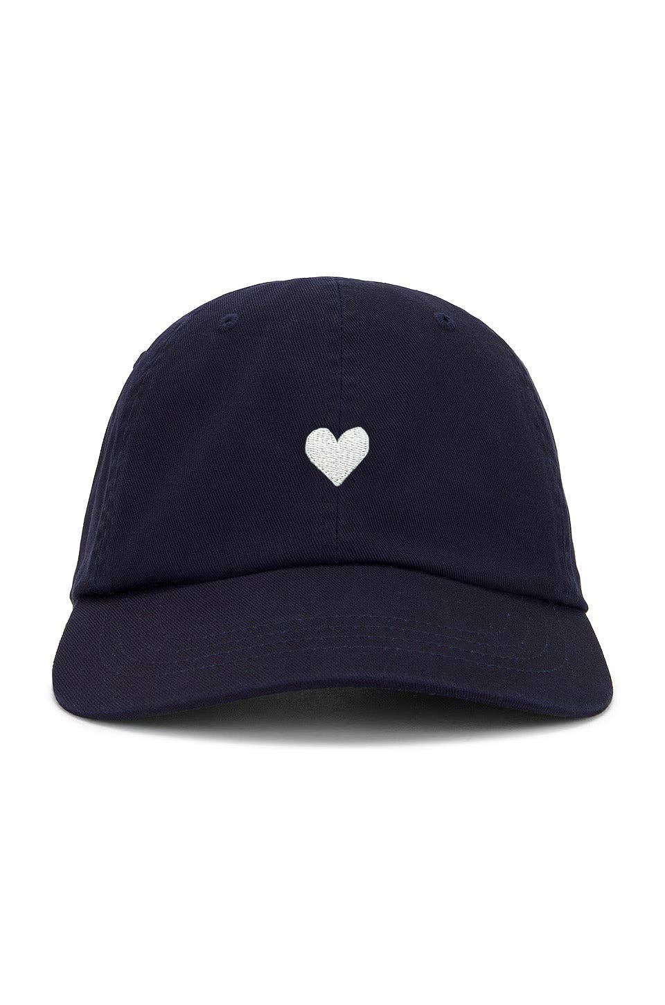 Navy Cotton Dad Hat - Embroidered Heart Cap