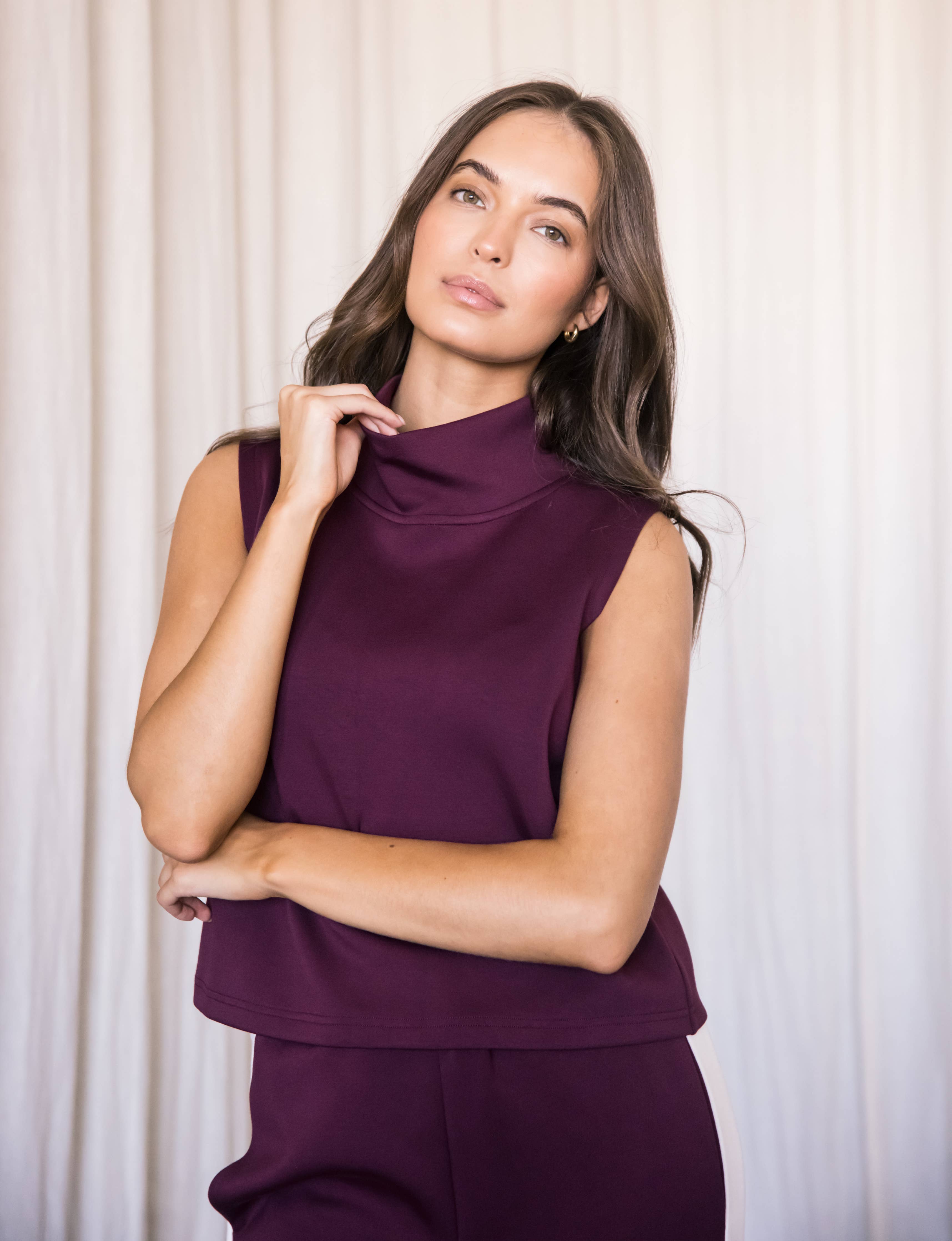 Butter Modal Cowl Neck Sleeveless Top