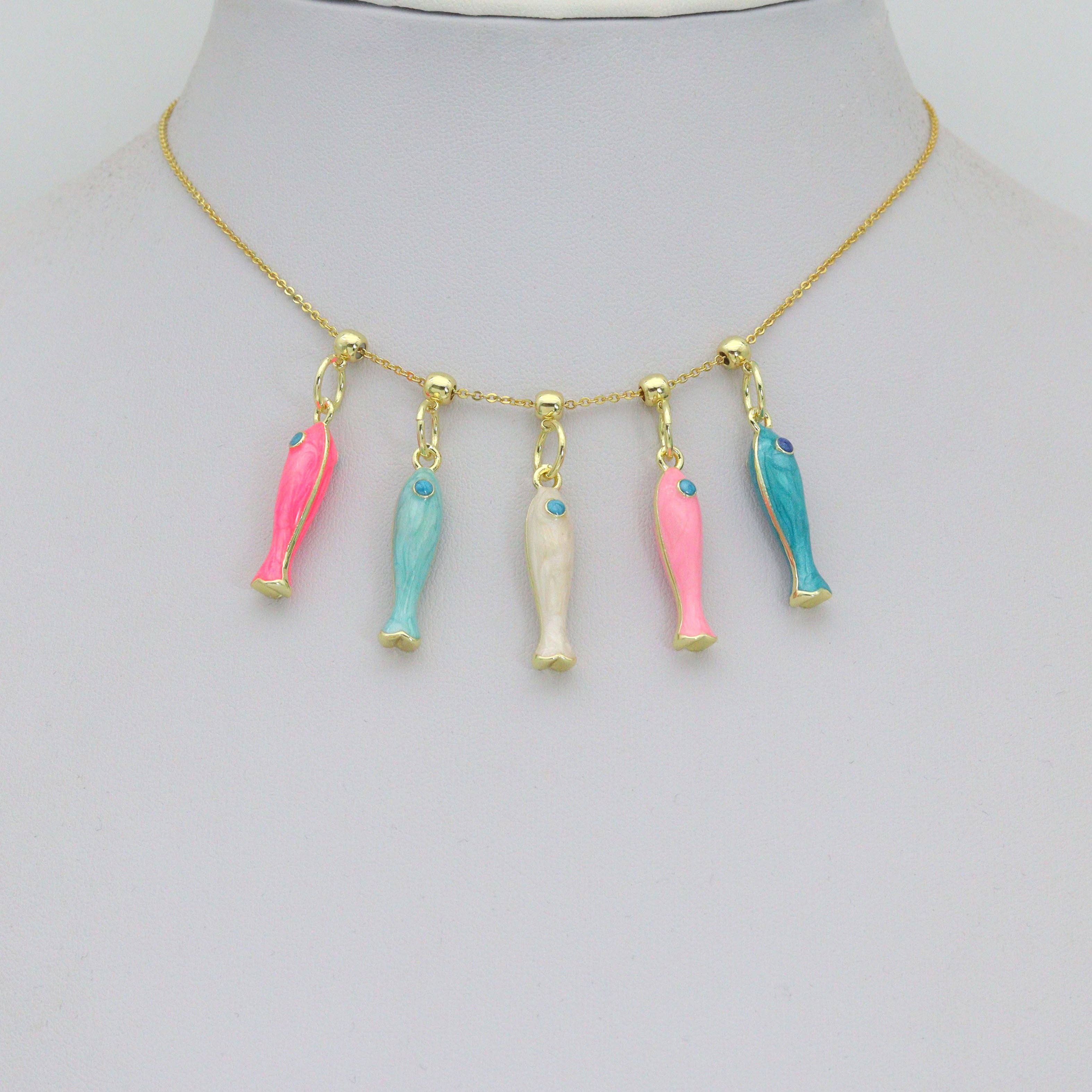Pastel Reef Fish Collection, Enamel Fish Charm, Sku#LK1311