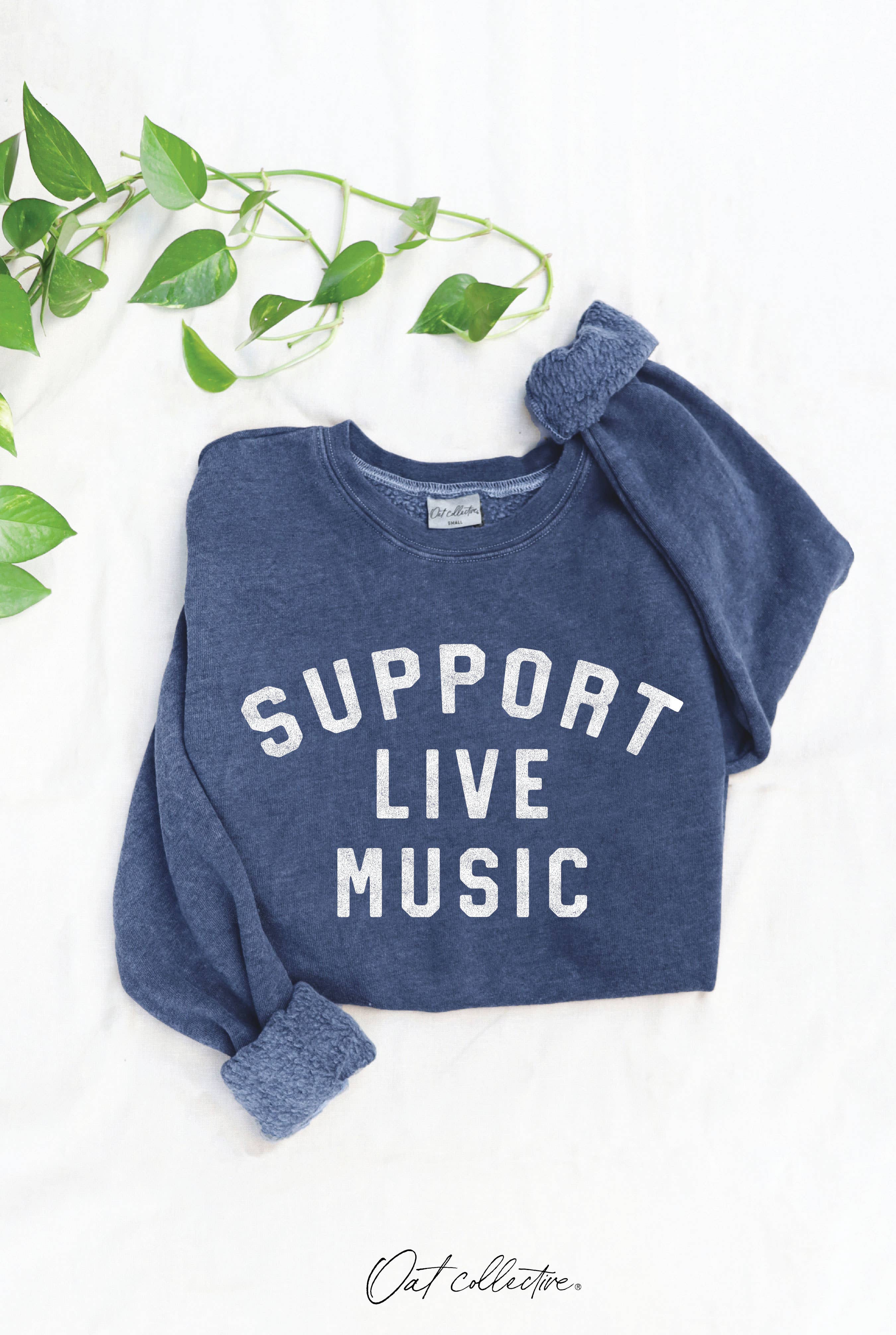 SUPPORT LIVE MUSIC Mineral Graphic Sweatshirt