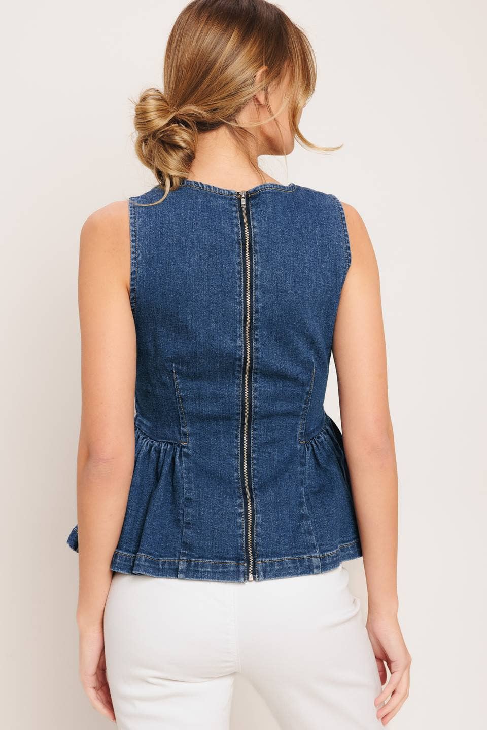 Natalia washed denim top