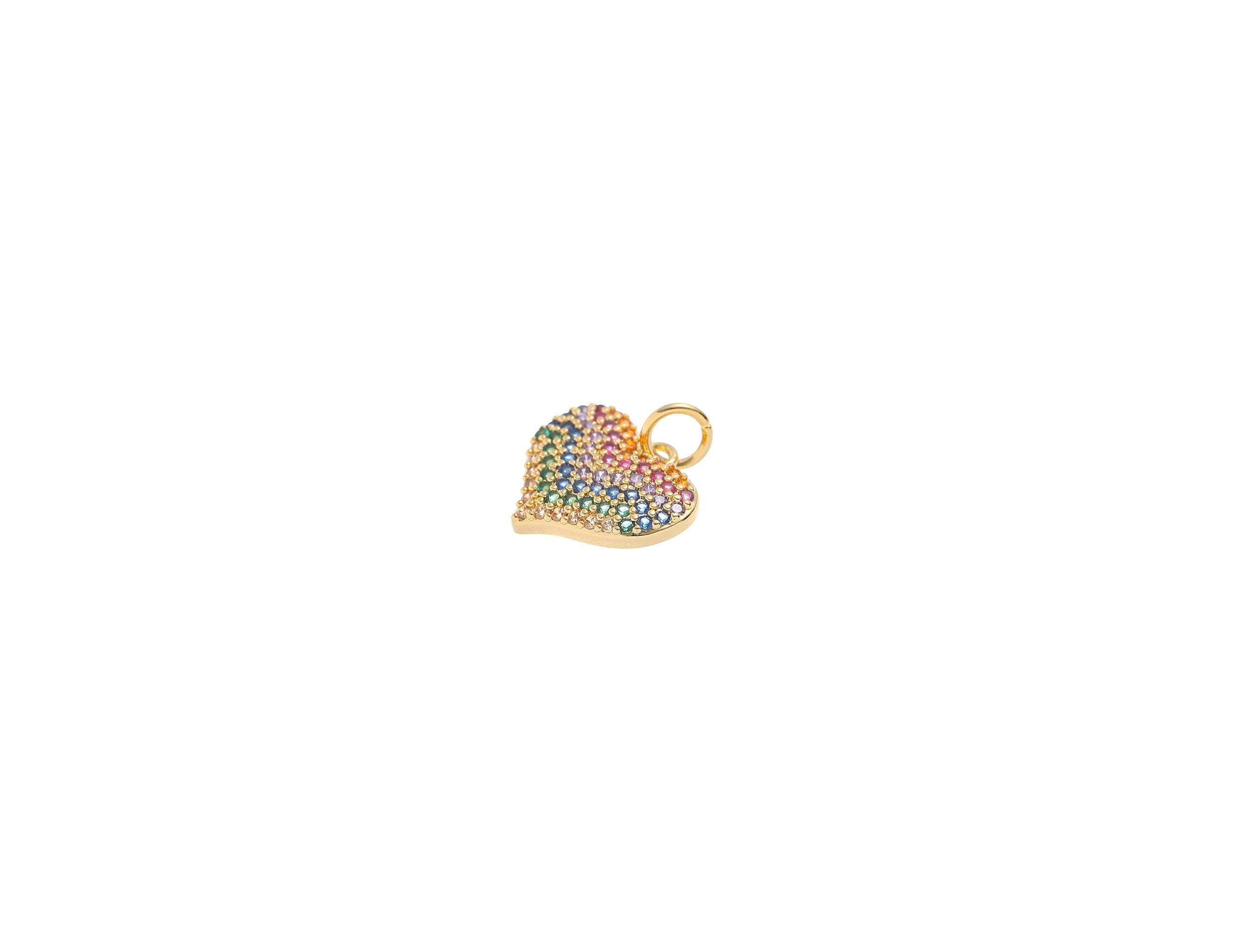 Gold Heart CZ Charm