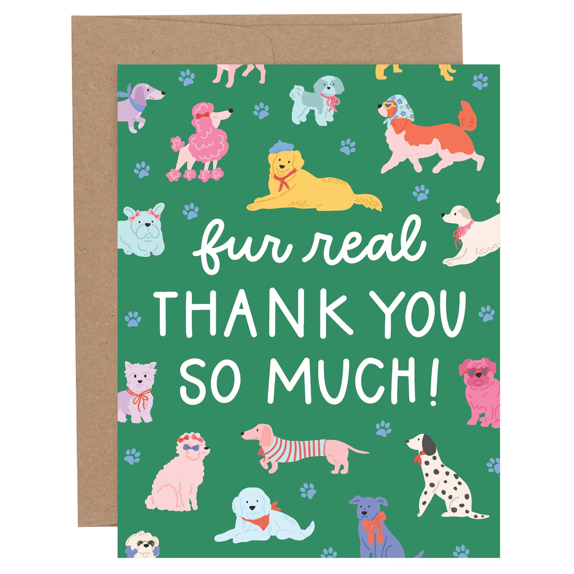 Fur Real Dogs Thank You Greeting Card