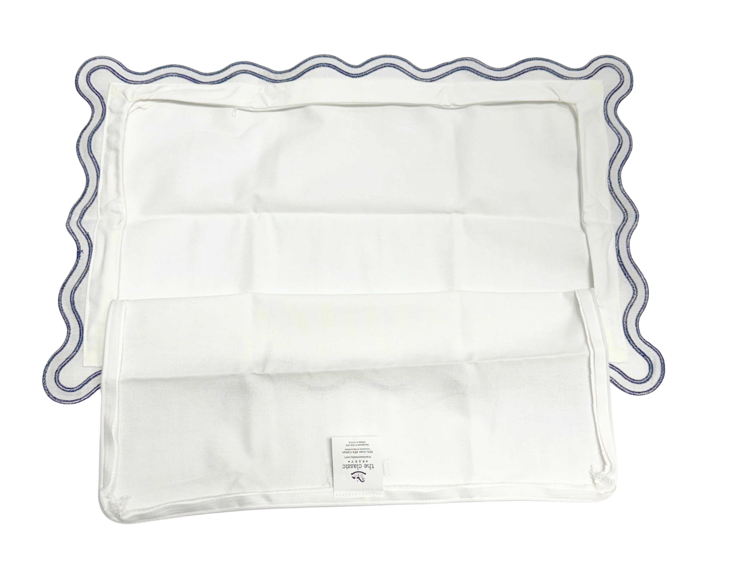 Scallop Wave Pillow Cover Sham for Monograms & Embroidery
