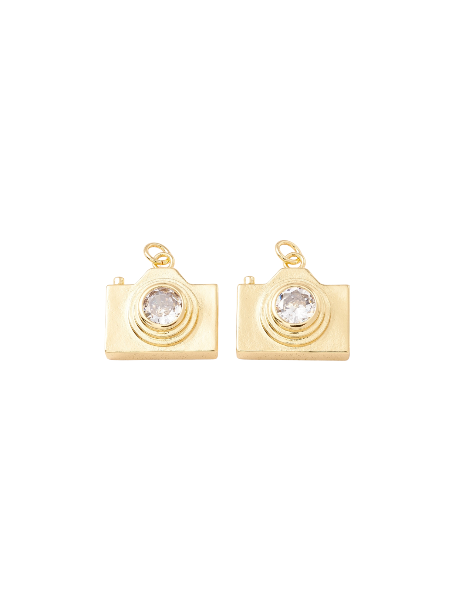Gold Say Cheese Large Camera Charm