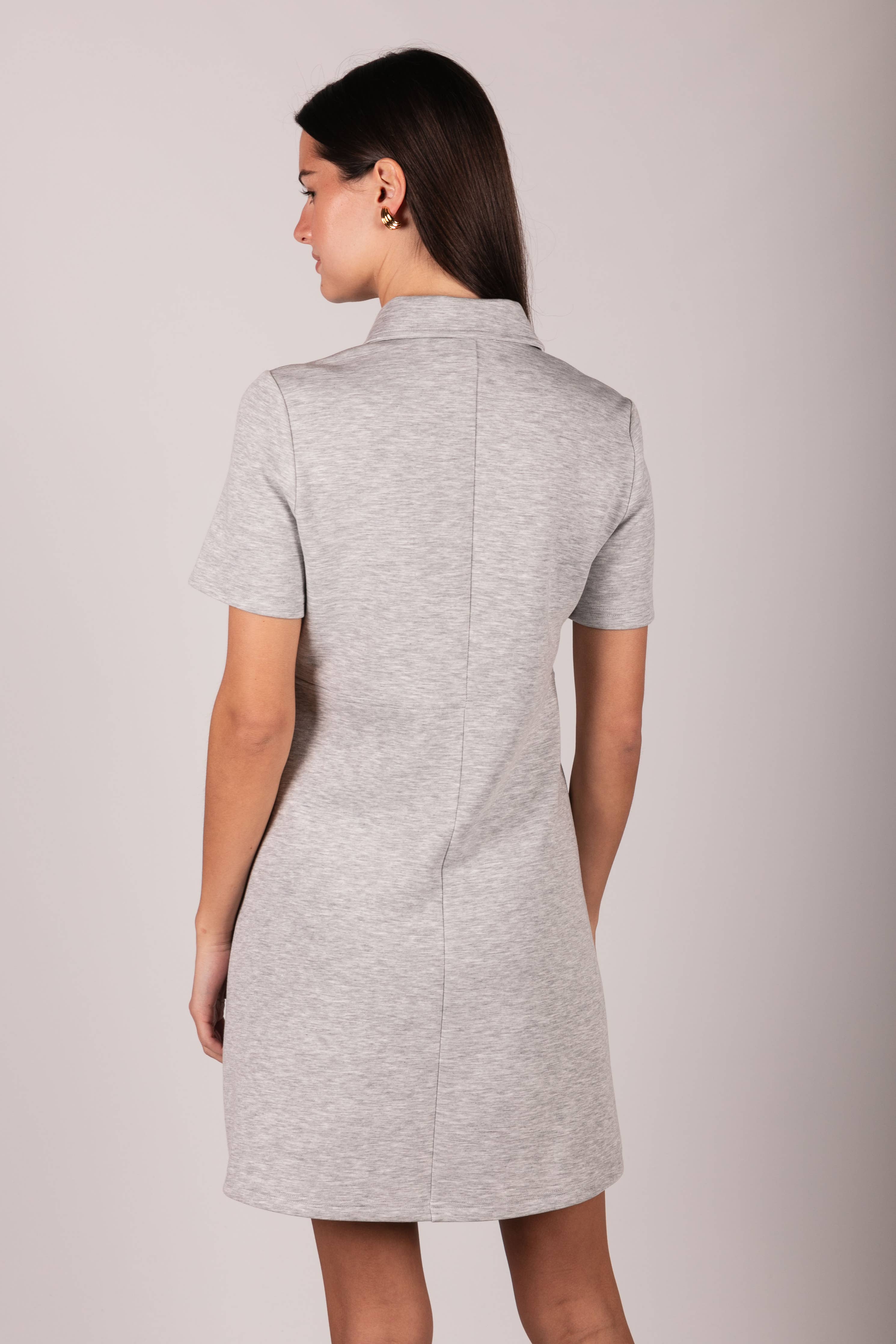 Butter Modal Quarter Zip Short Sleeve Dress