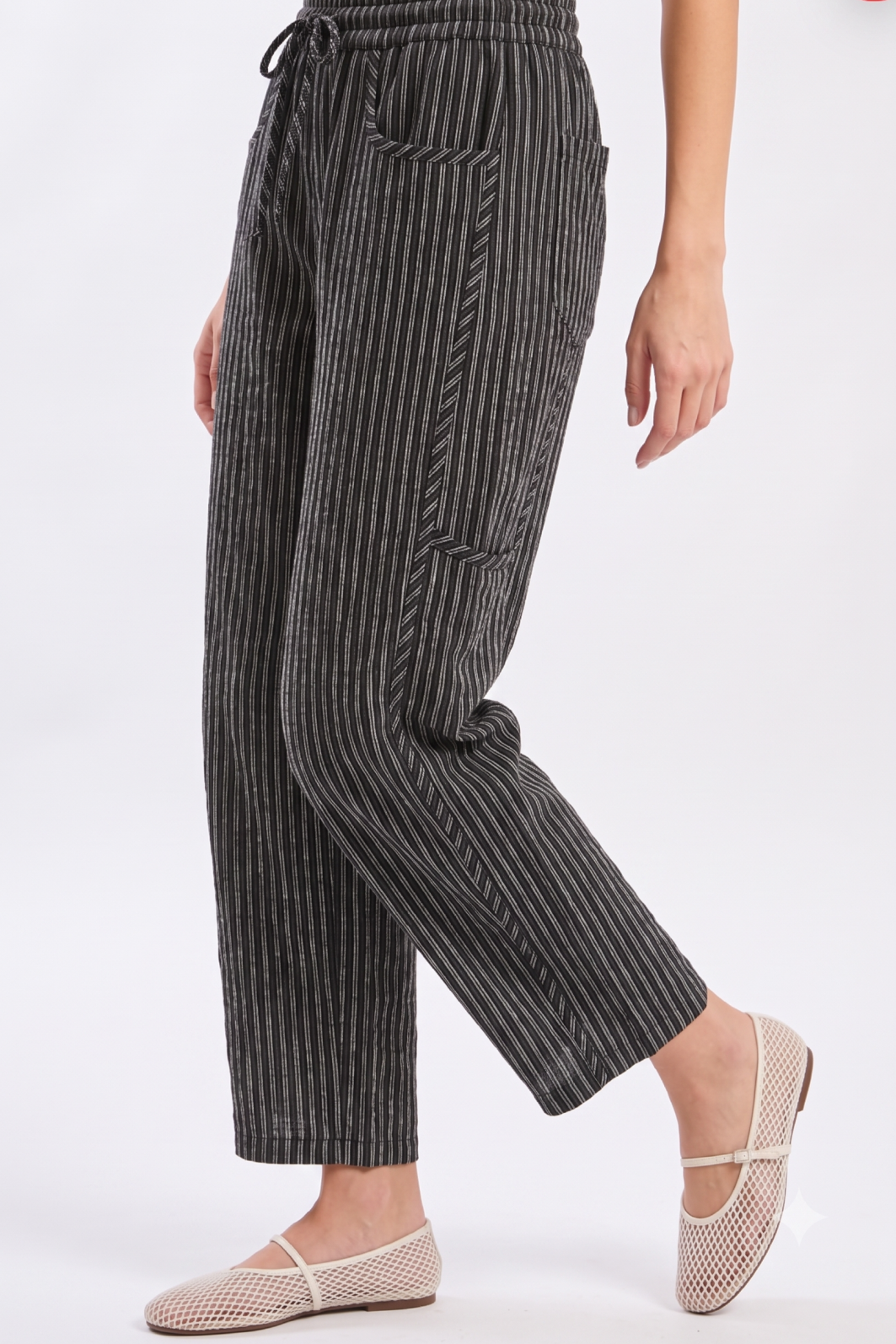 CB10394J Pinstripe Drawstring Pants