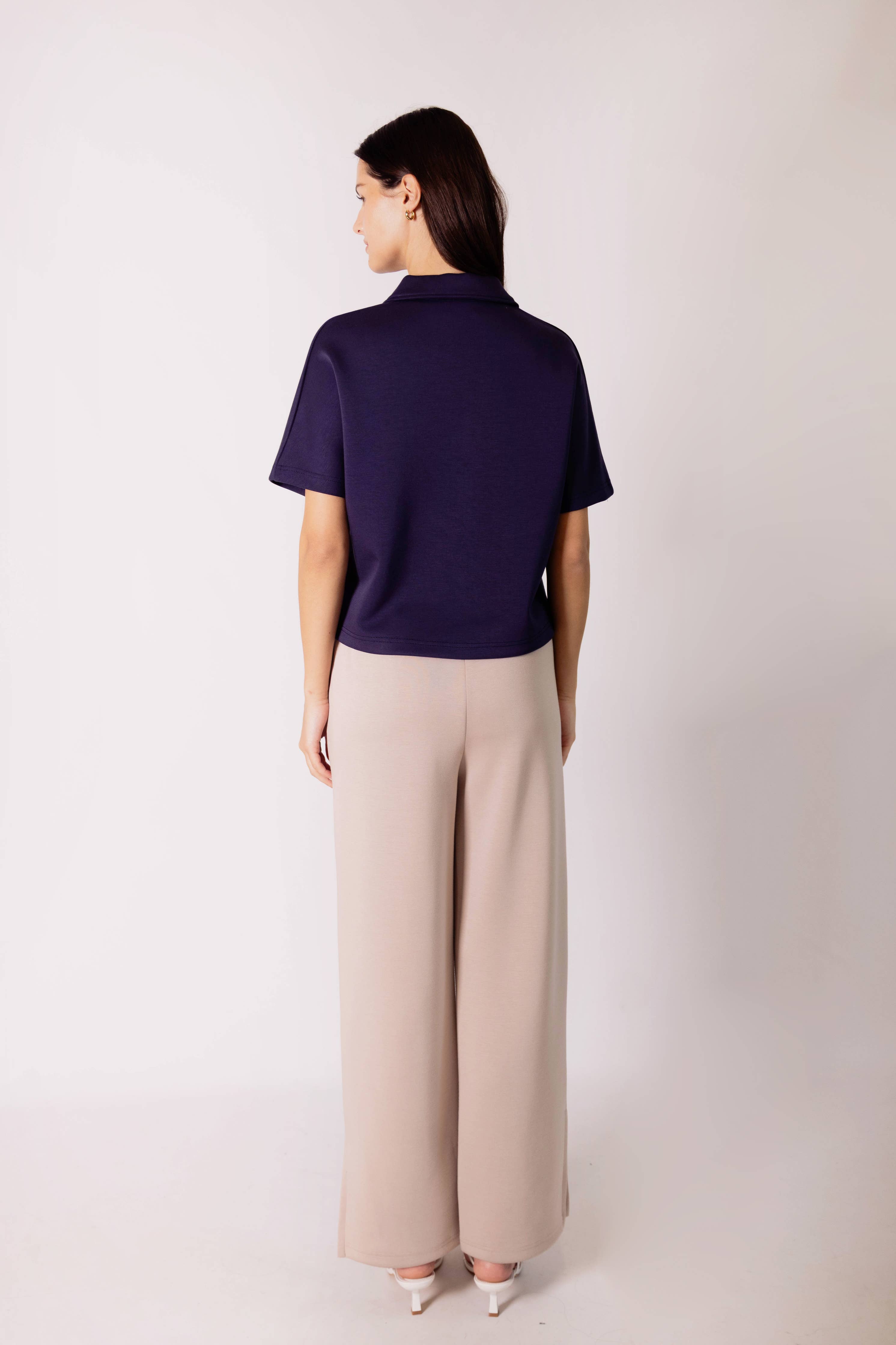 Butter Modal Short Sleeve Quarter Zip Top