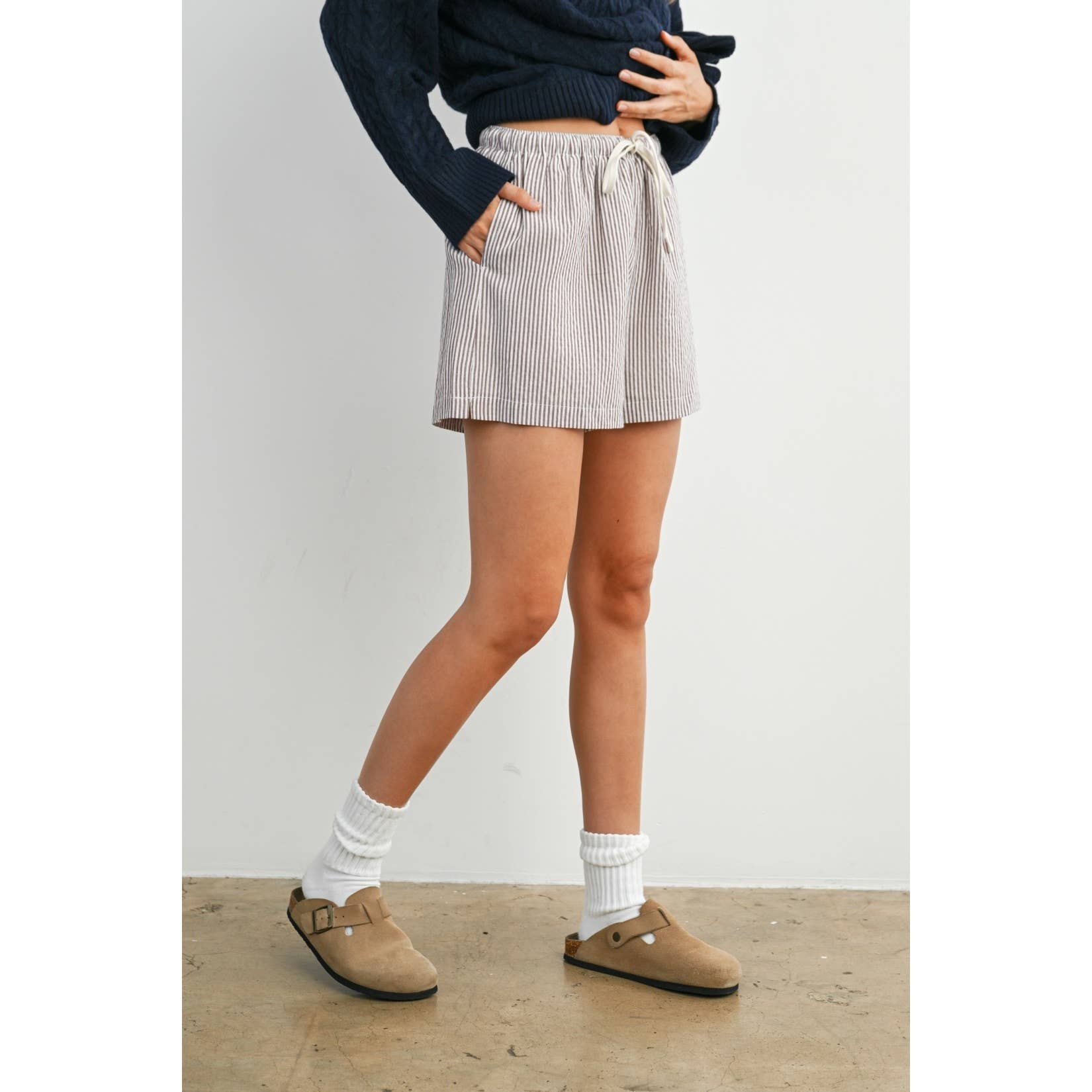 Casual Striped Drawstring Shorts - BMP7940