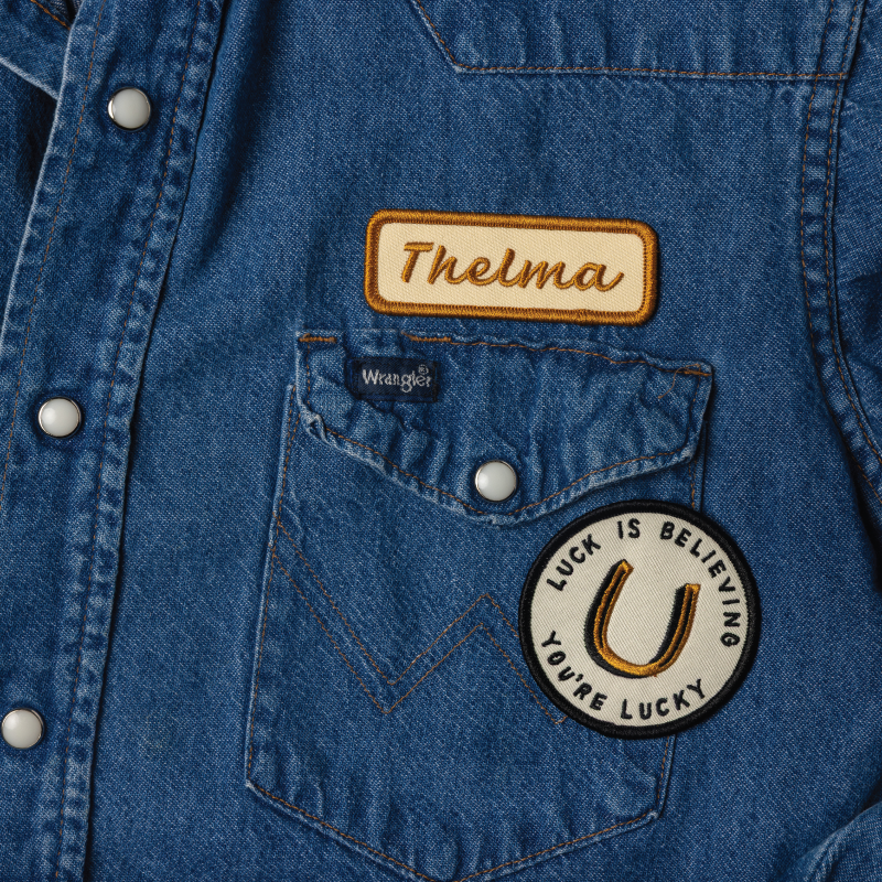 "good luck" woven patch