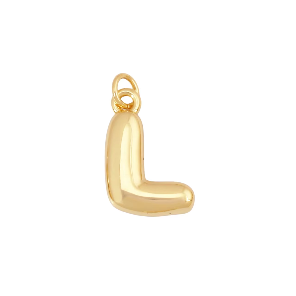 Bubble Letter Initial Charms