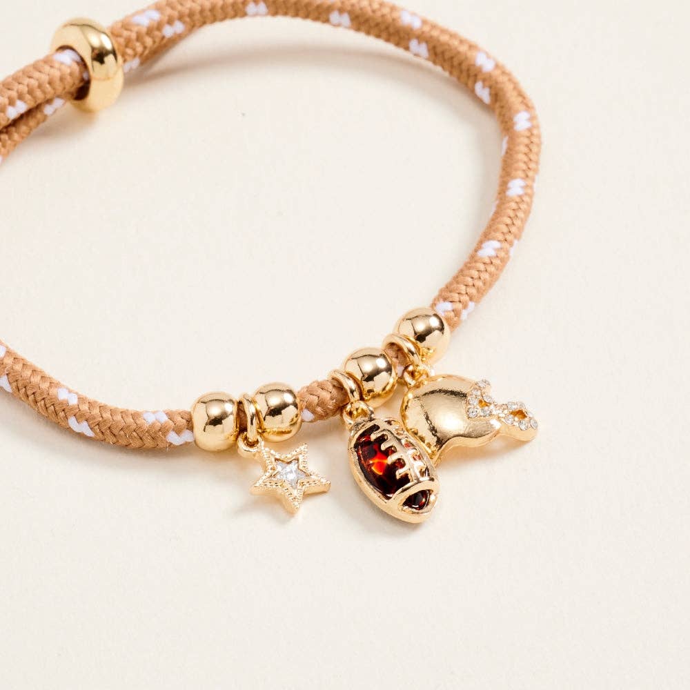 Football Star Helmet Rope Pull Tie Bracelet