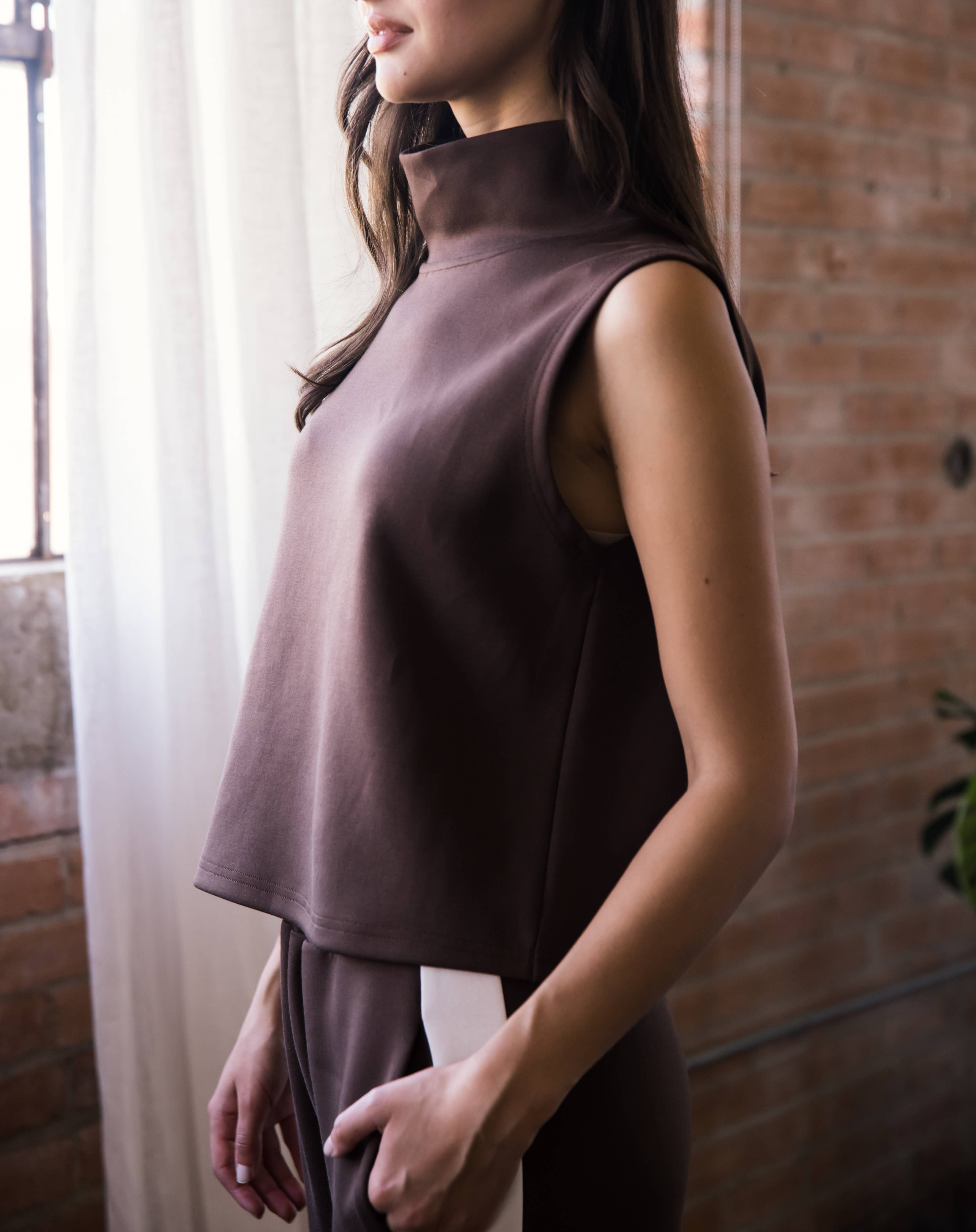 Butter Modal Cowl Neck Sleeveless Top